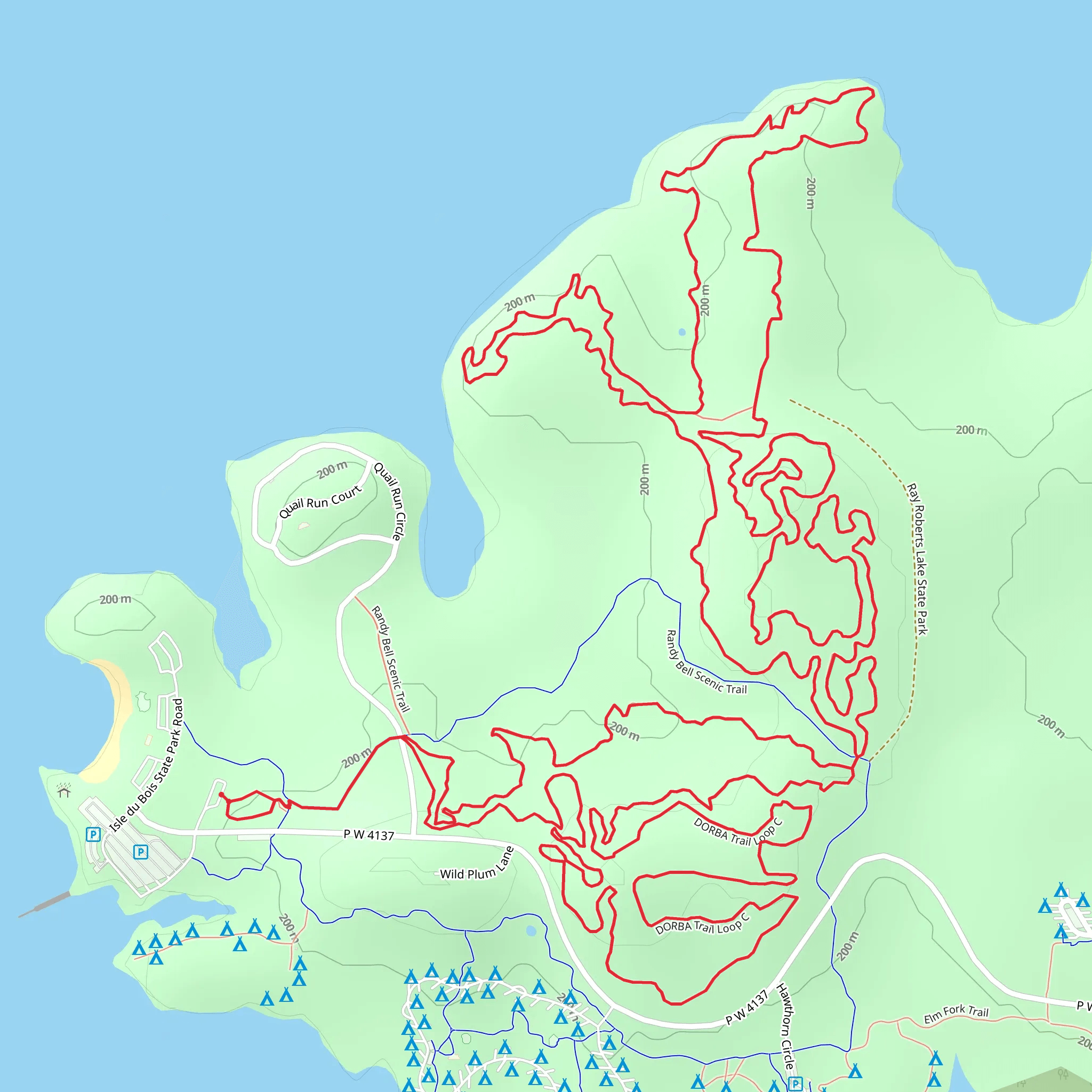 DORBA Trail Loop A and C mobile static map