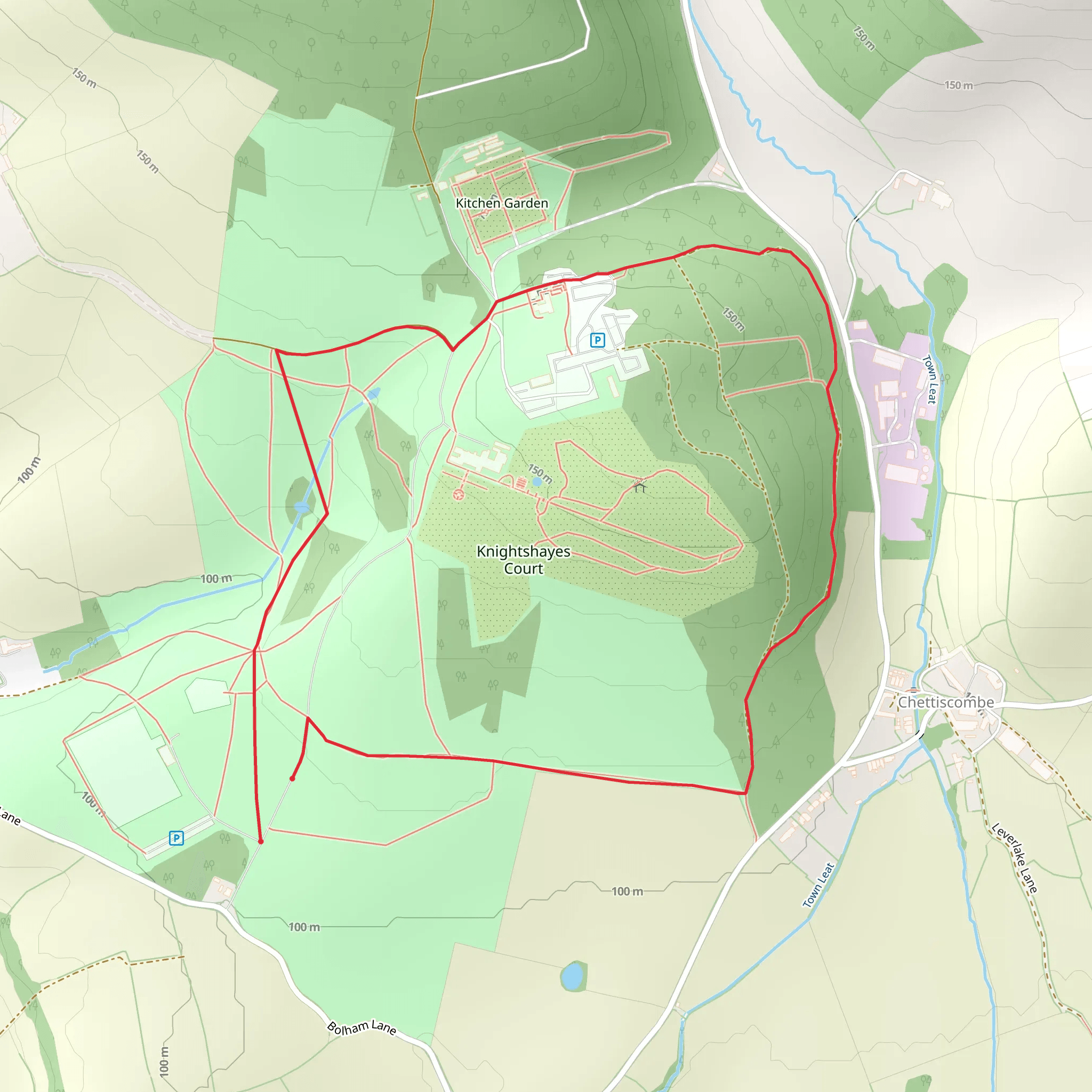 Knightshayes Circular Walk mobile static map