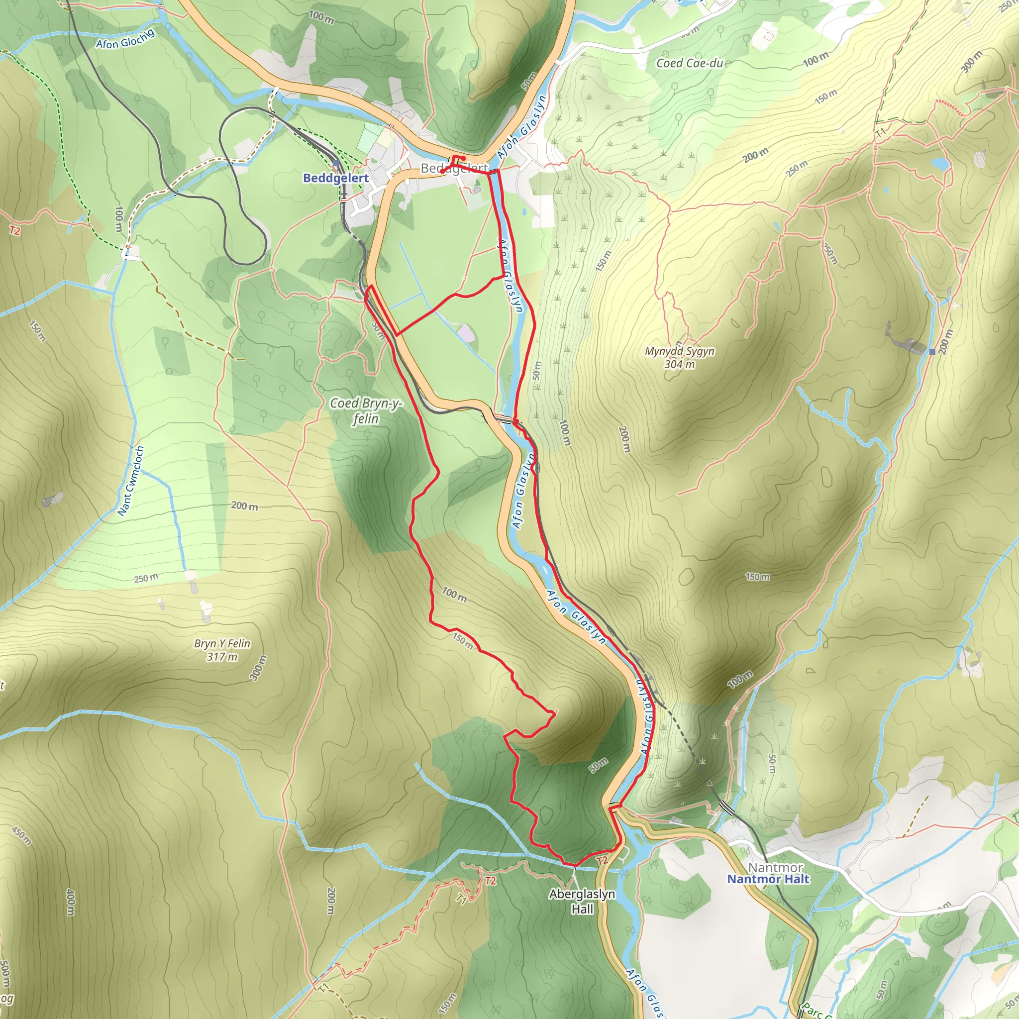 Hike from Beddgelert mobile static map