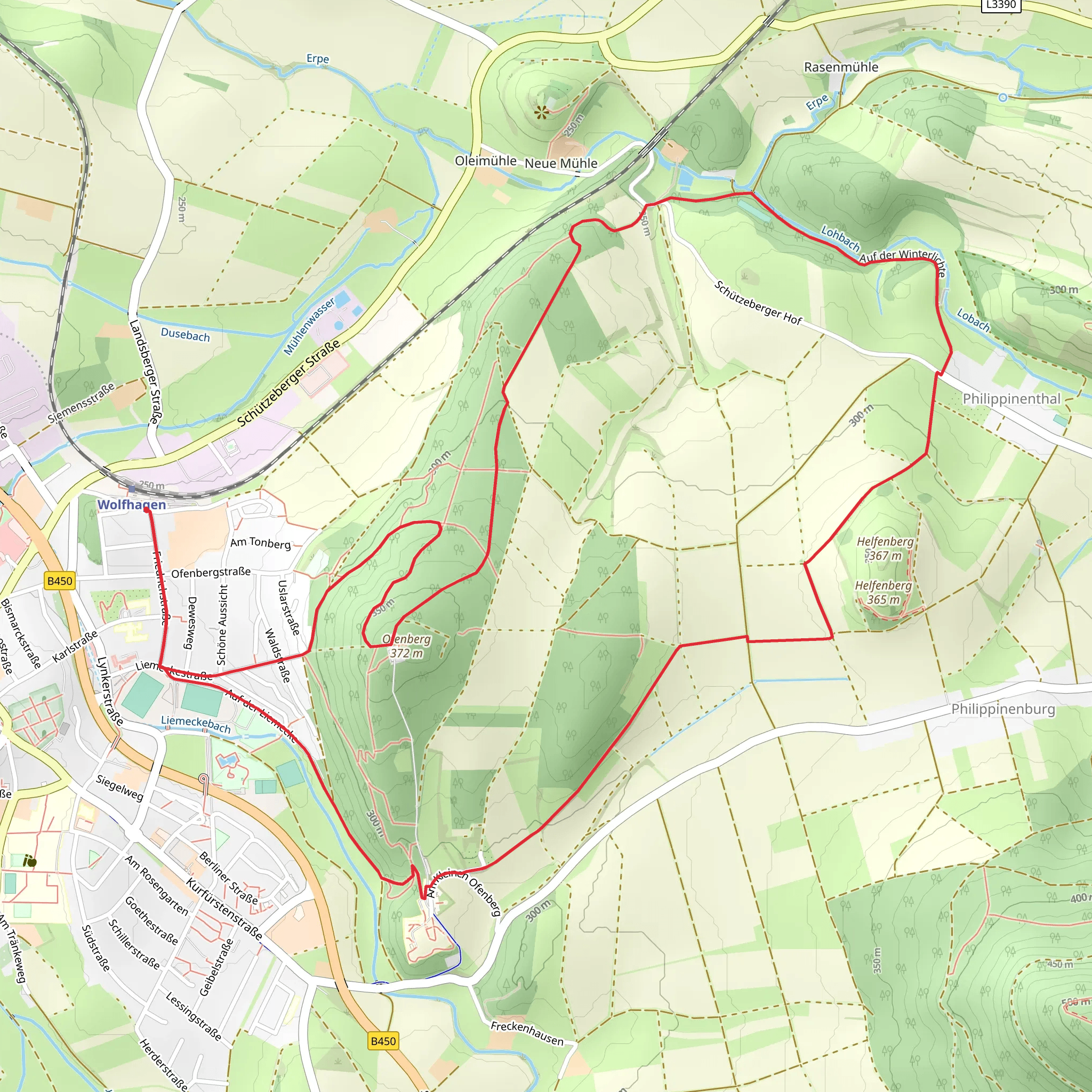 Maerchenlandweg and Wolfhagen Loop mobile static map