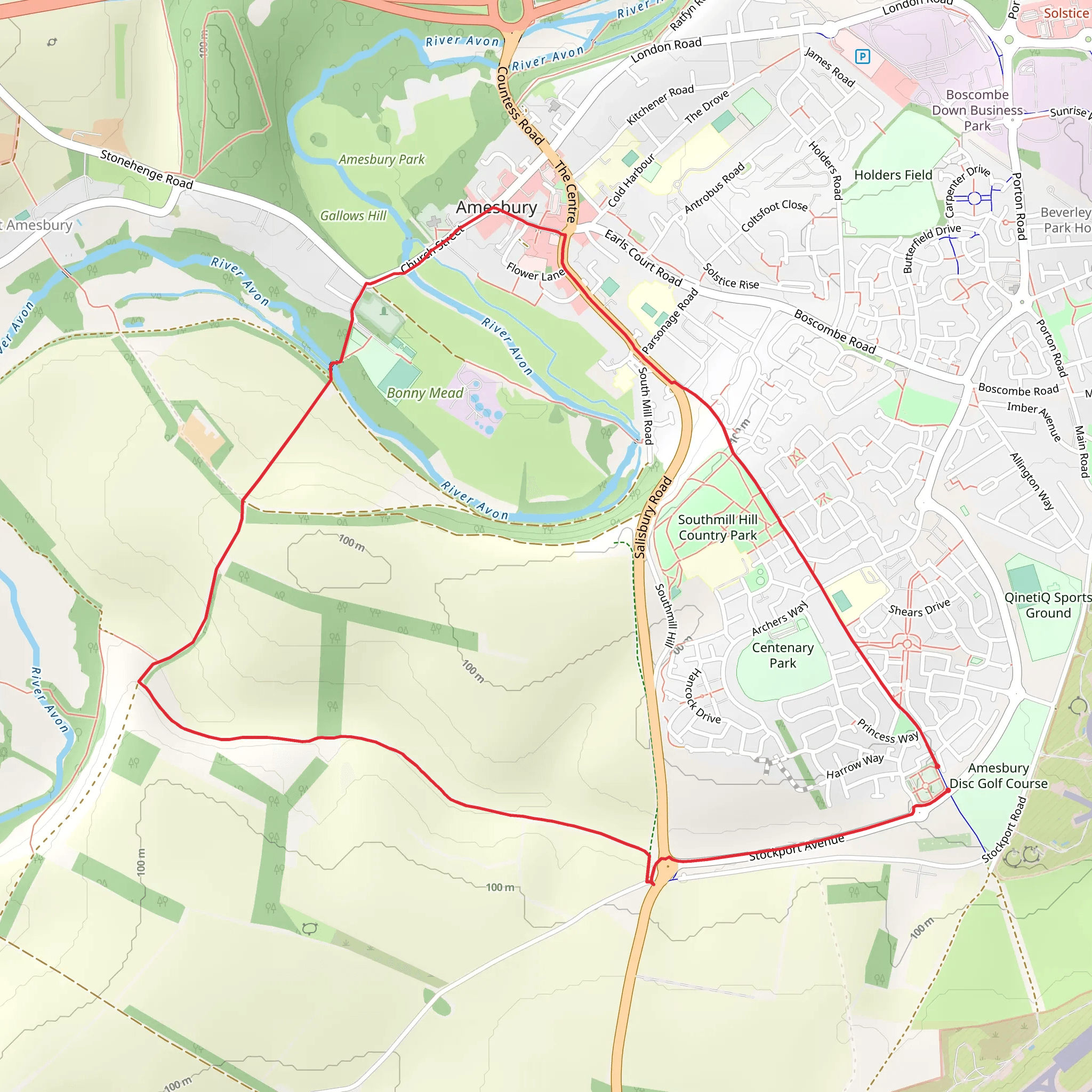 Amesbury Country Park mobile static map