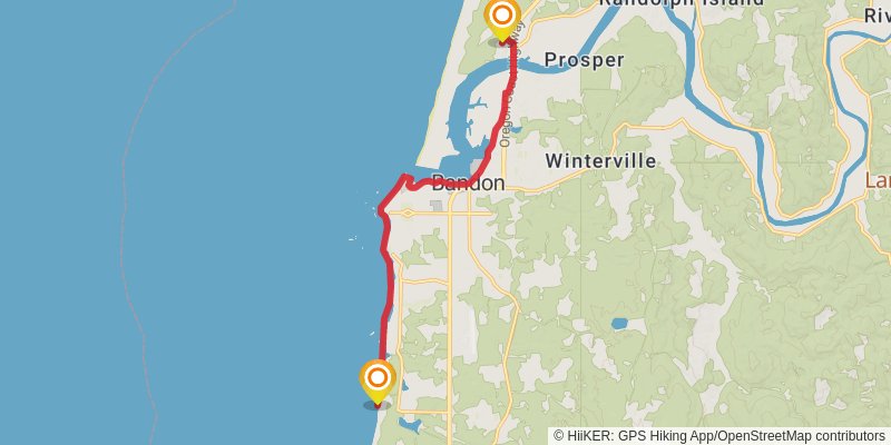 Oregon Coast Trail stage 25 Map