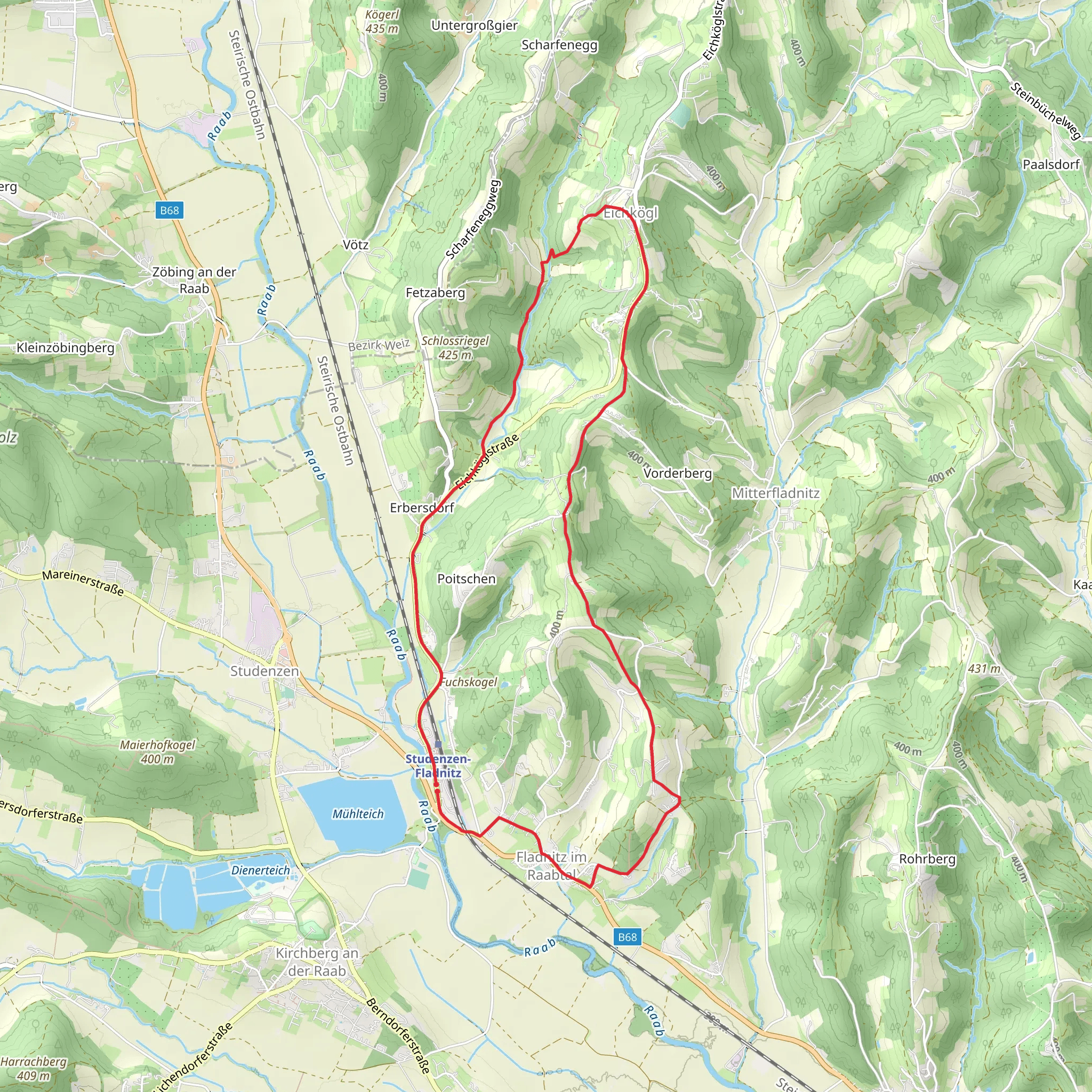 Eichkögl und Fladnitzberg Loop mobile static map
