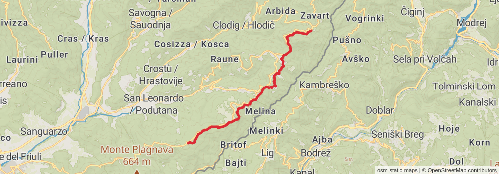 Sentiero Italia - Alps Section stage 9 Map