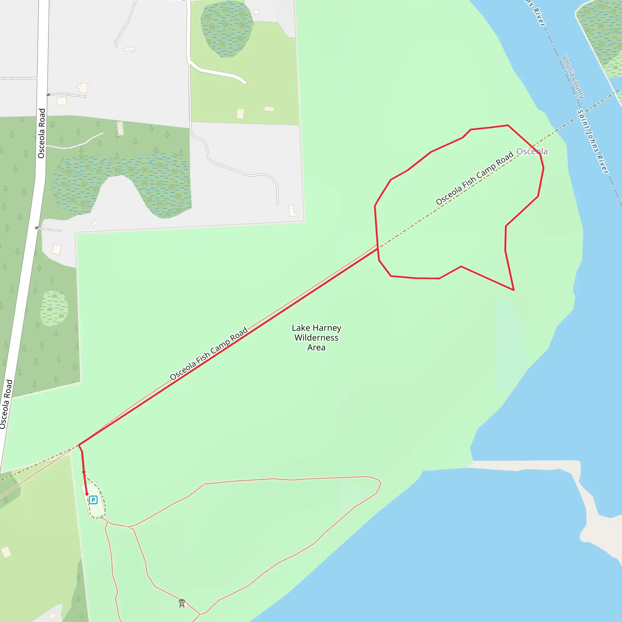 Lake Harney Wilderness Area Loop mobile static map