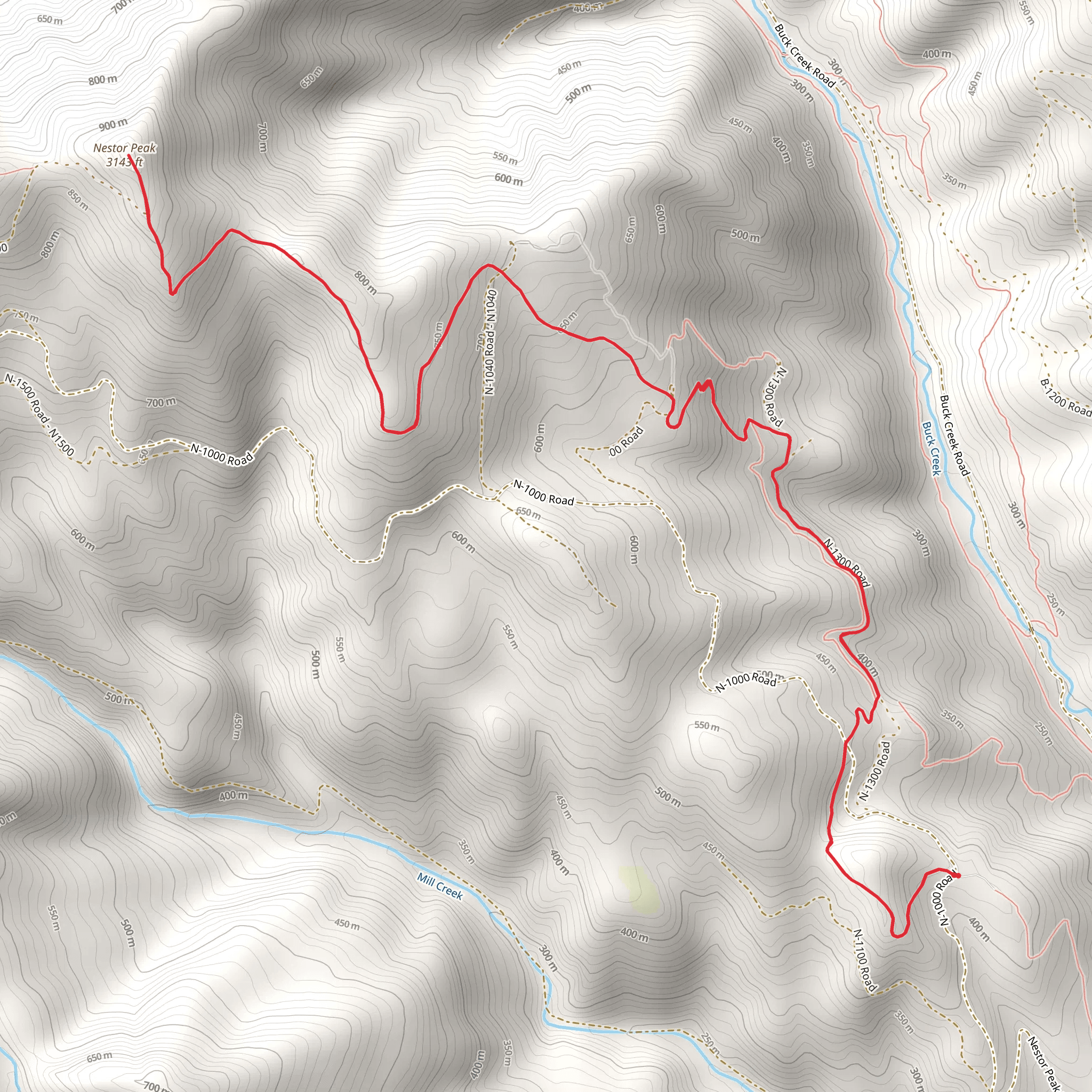 Nestor Peak Hike mobile static map