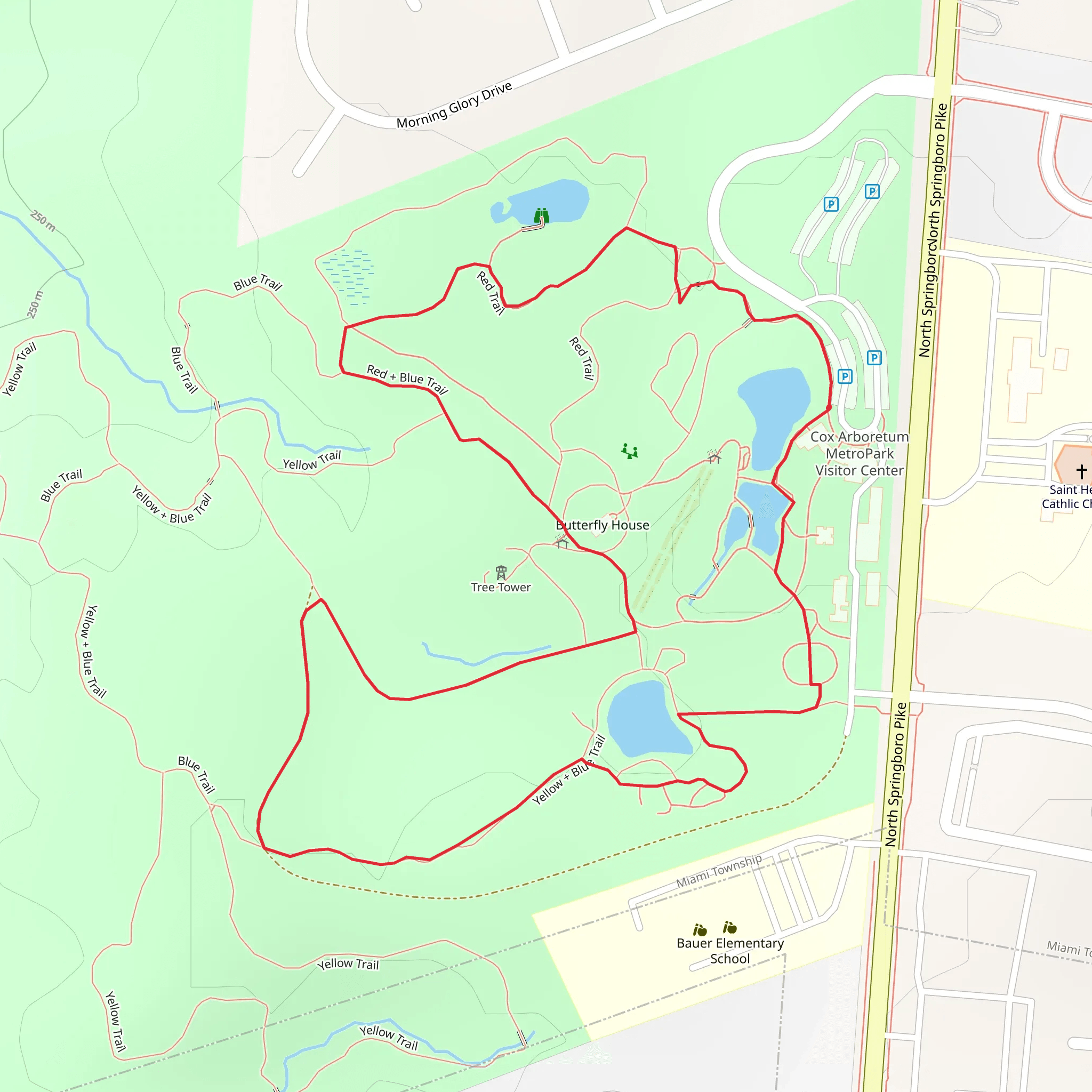 Cox Arboretum MetroPark Loop mobile static map