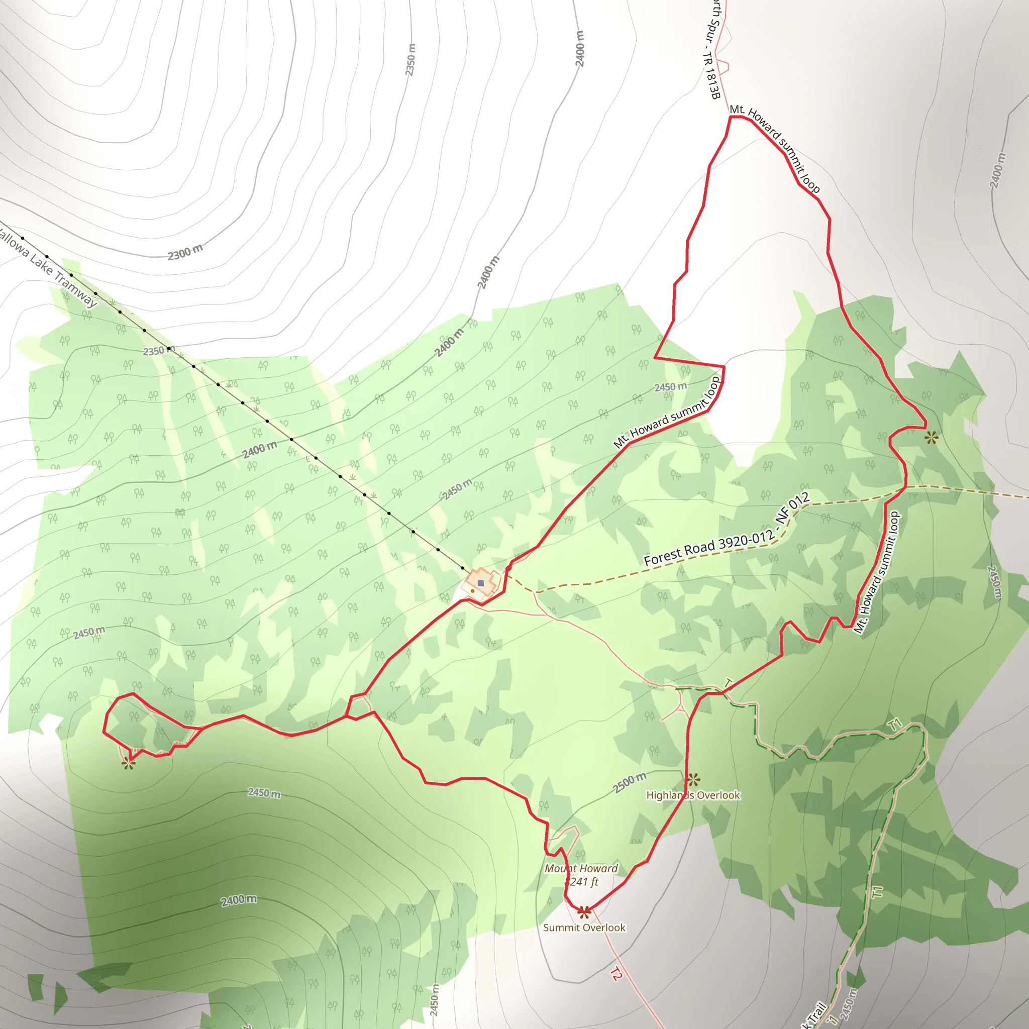 Mount Howard Loop mobile static map