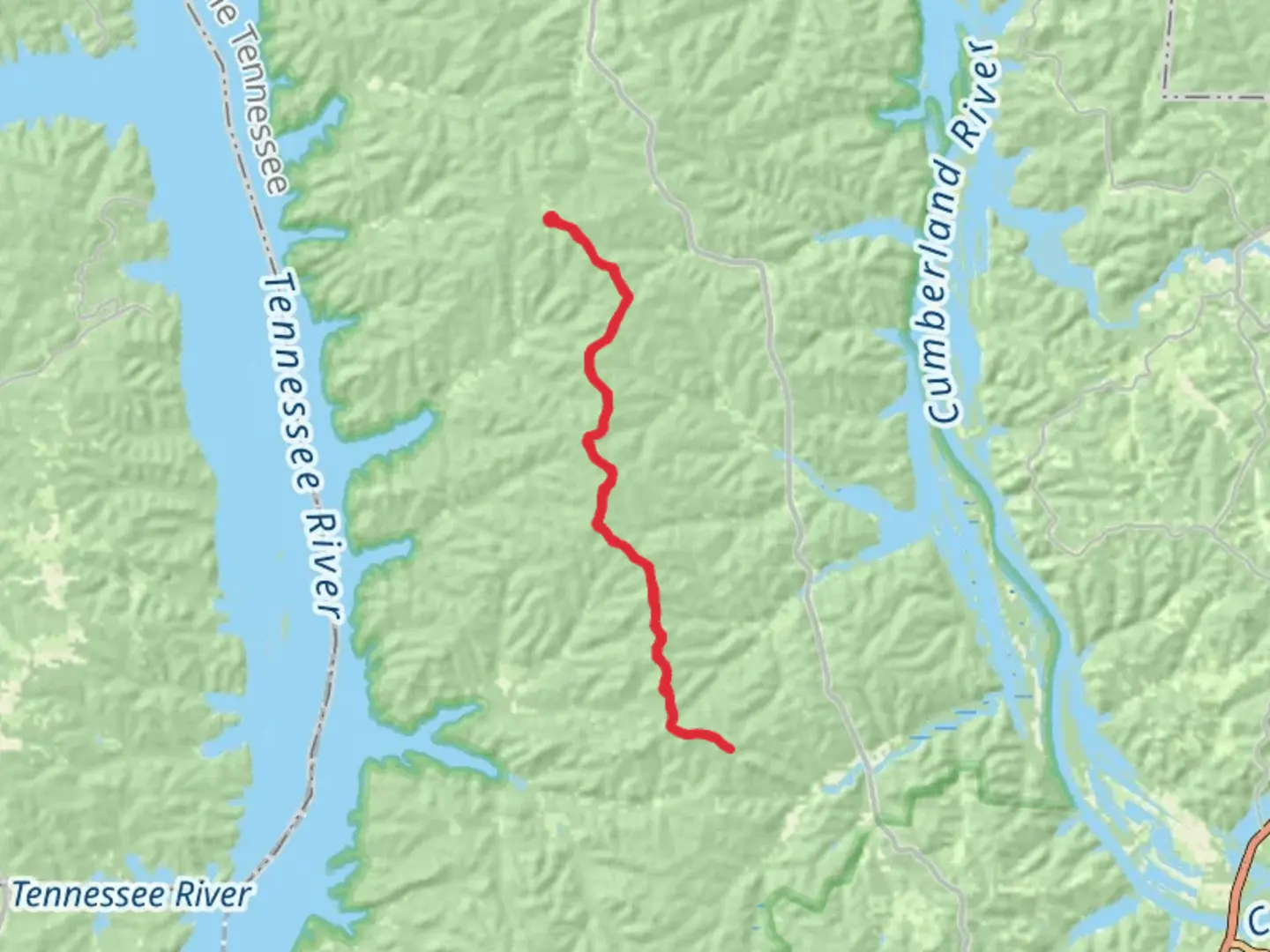 An image depicting the trail North-South Trail from Vinson and its surrounding area.