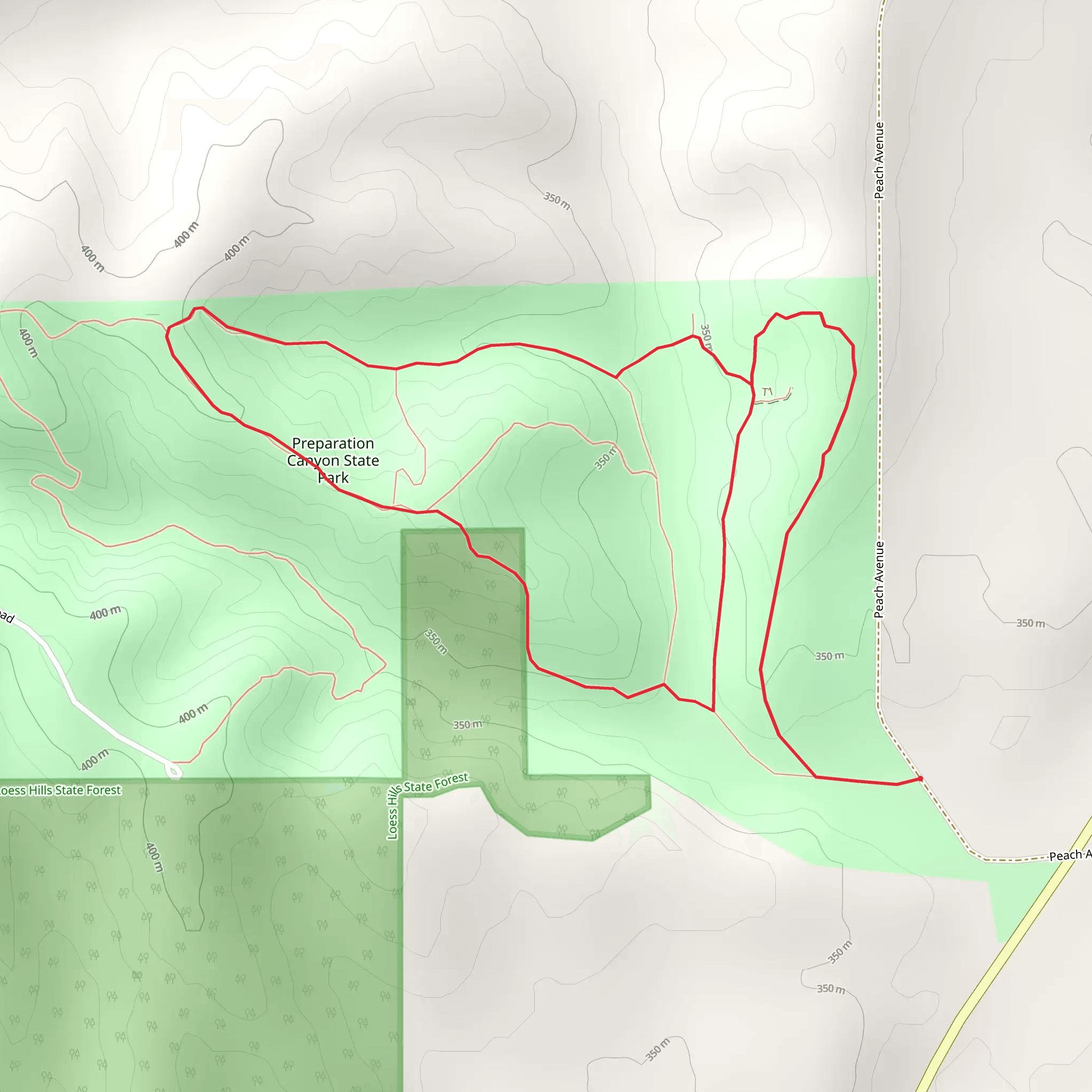 Preparation Canyon State Park Loop mobile static map
