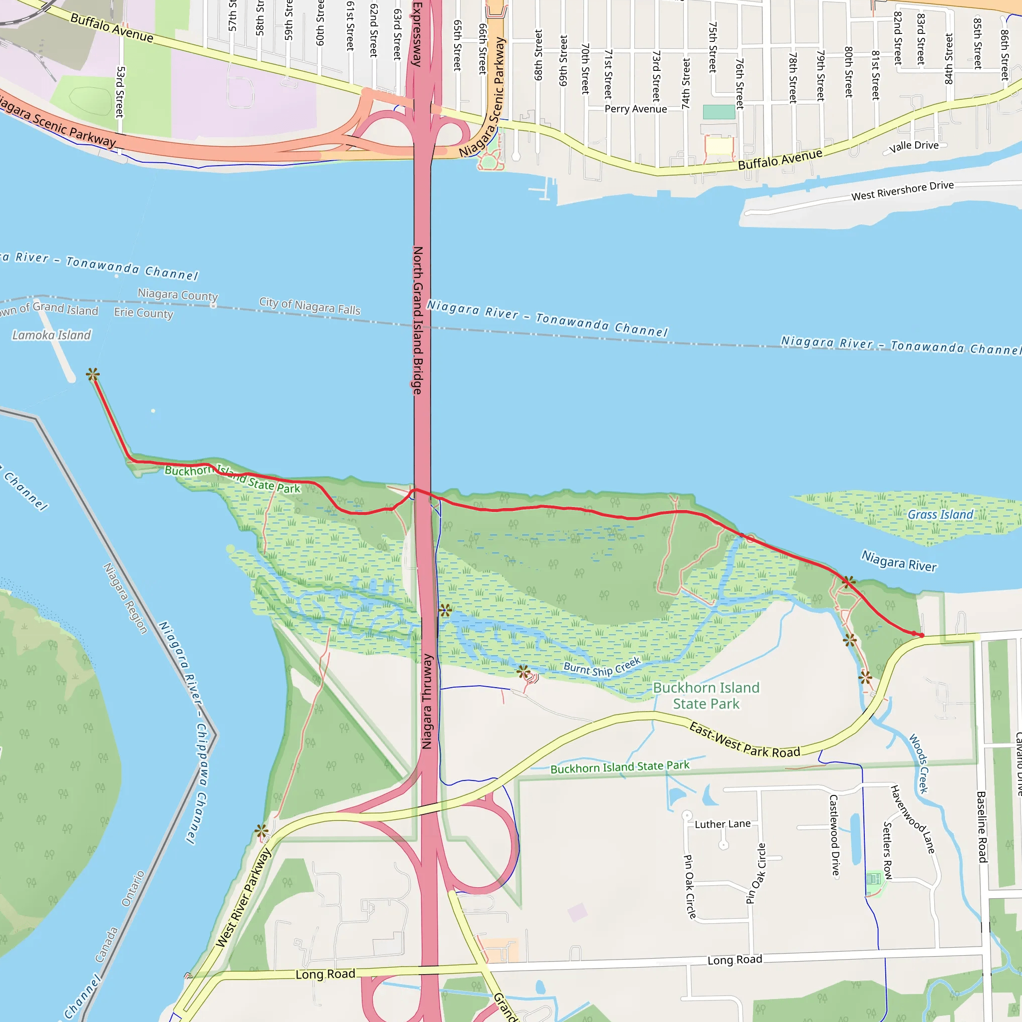 Niagara River from East-West Park Road mobile static map