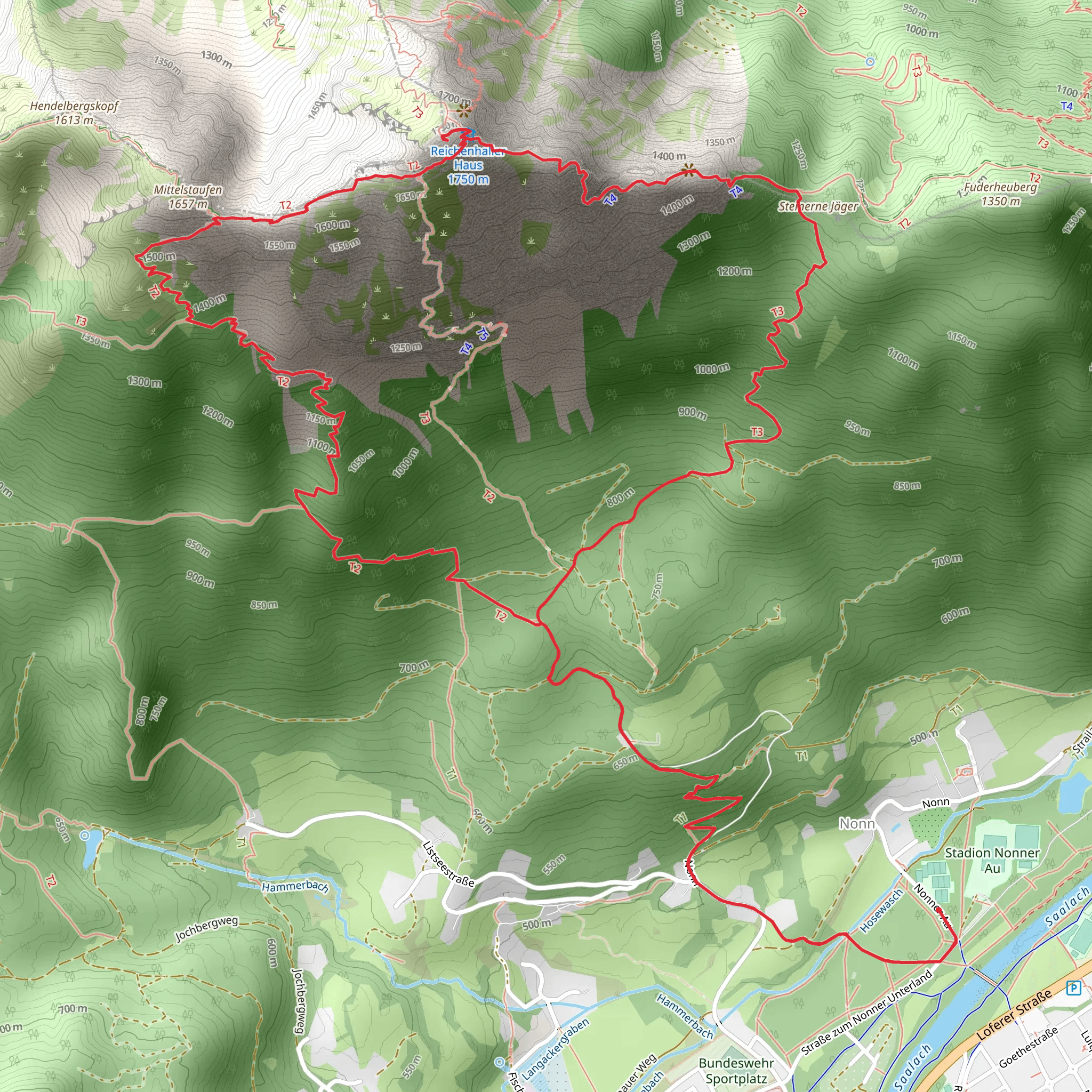 Hochstaufen via Steinerne Jaeger and Bartlmahd mobile static map