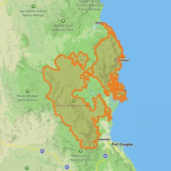 Daintree National Park mobile static map