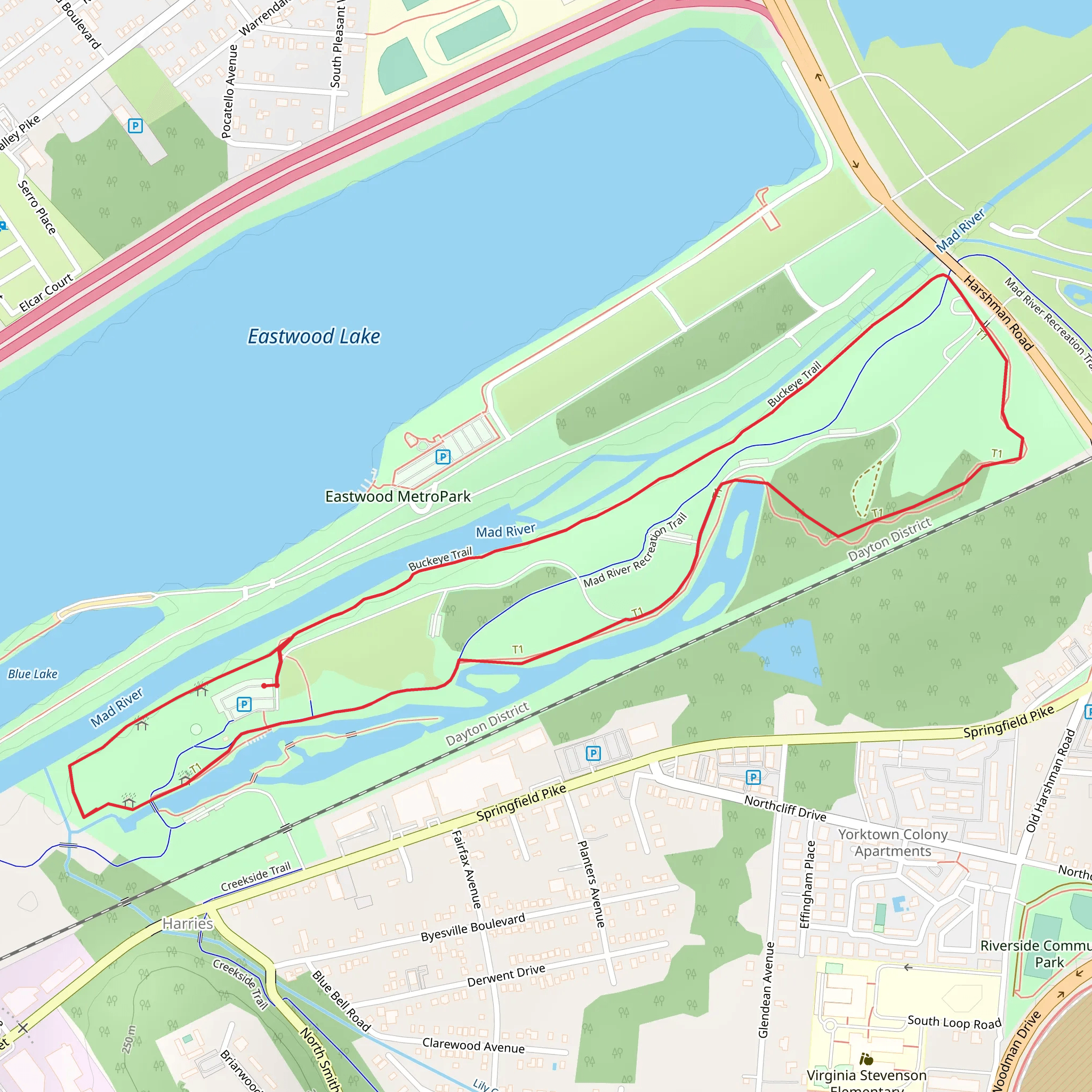 Mad River and Buckeye Trail Loop mobile static map