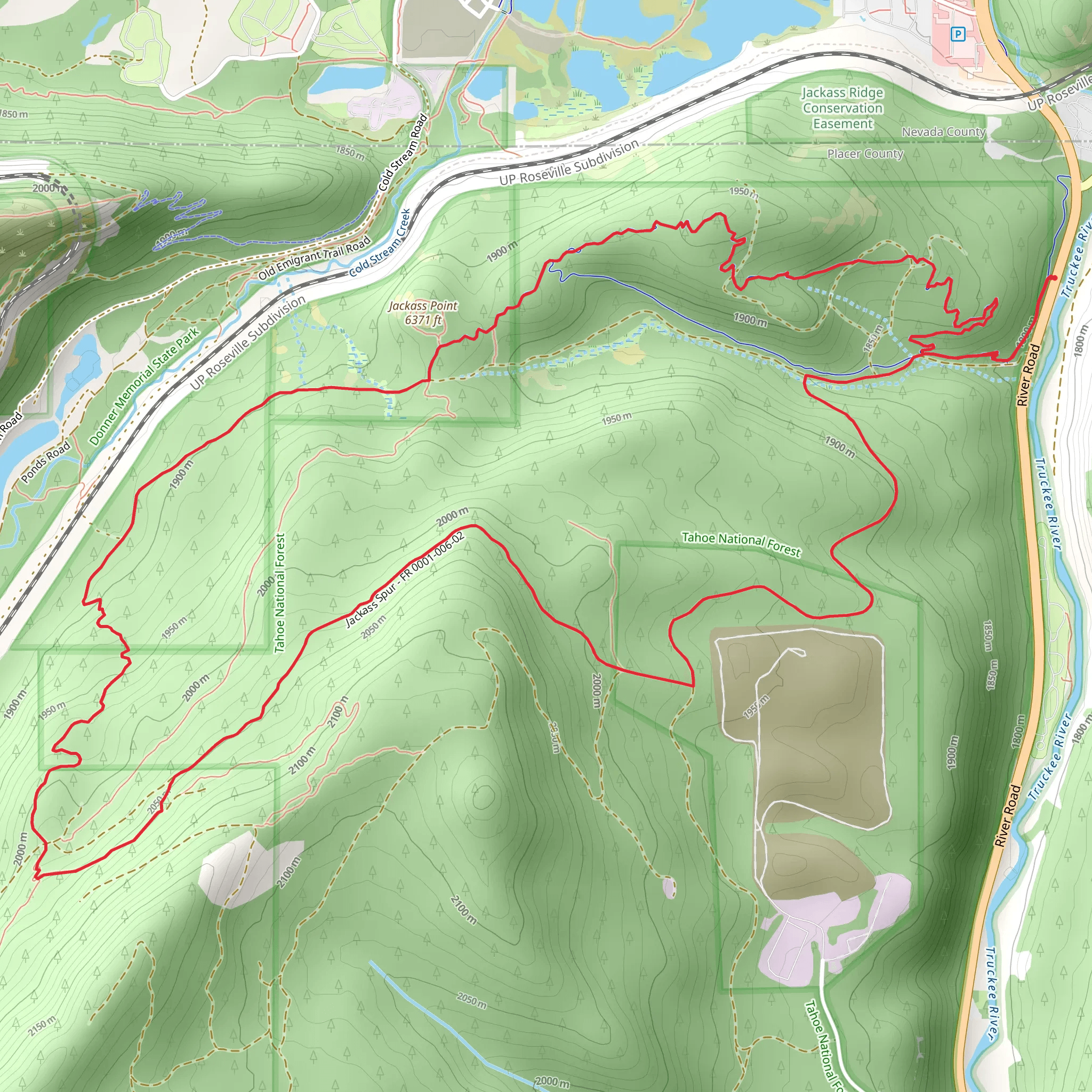 Jackass Point via Donkey Town Trail mobile static map