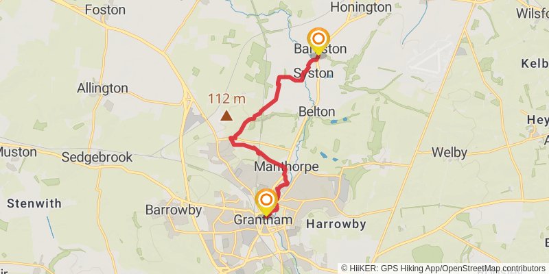 South Kesteven Loop from Grantham stage 10 Map