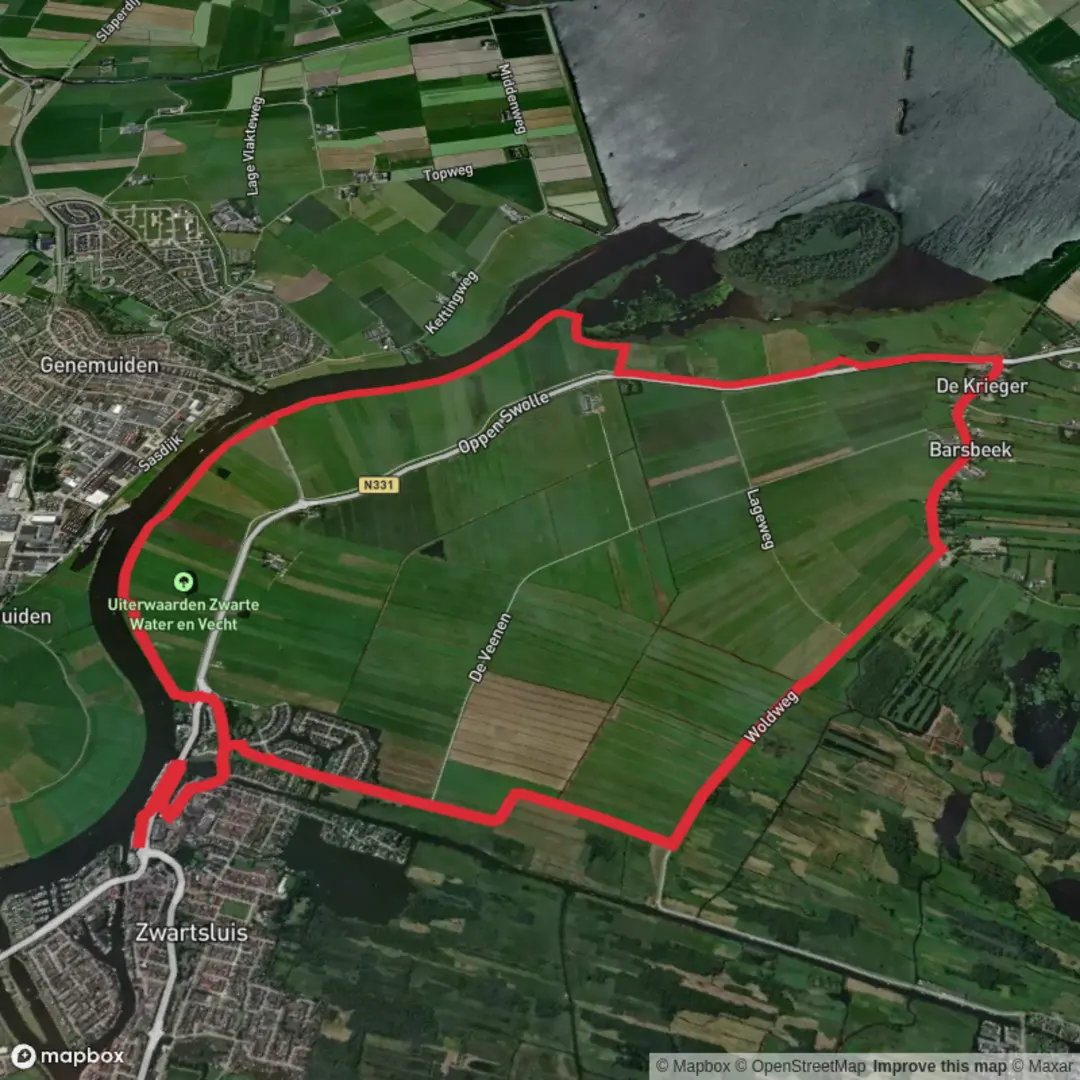 An image depicting the trail Water Reijkpad and Zuiderzeepad Loop and its surrounding area.