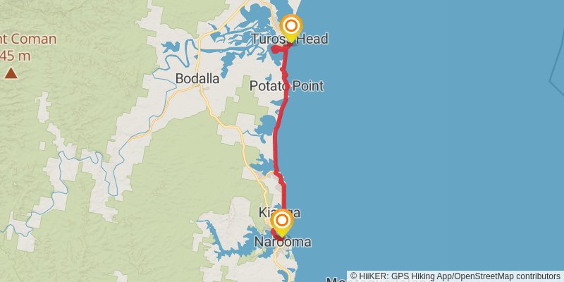 The Great South Coast Walk stage 20 Map