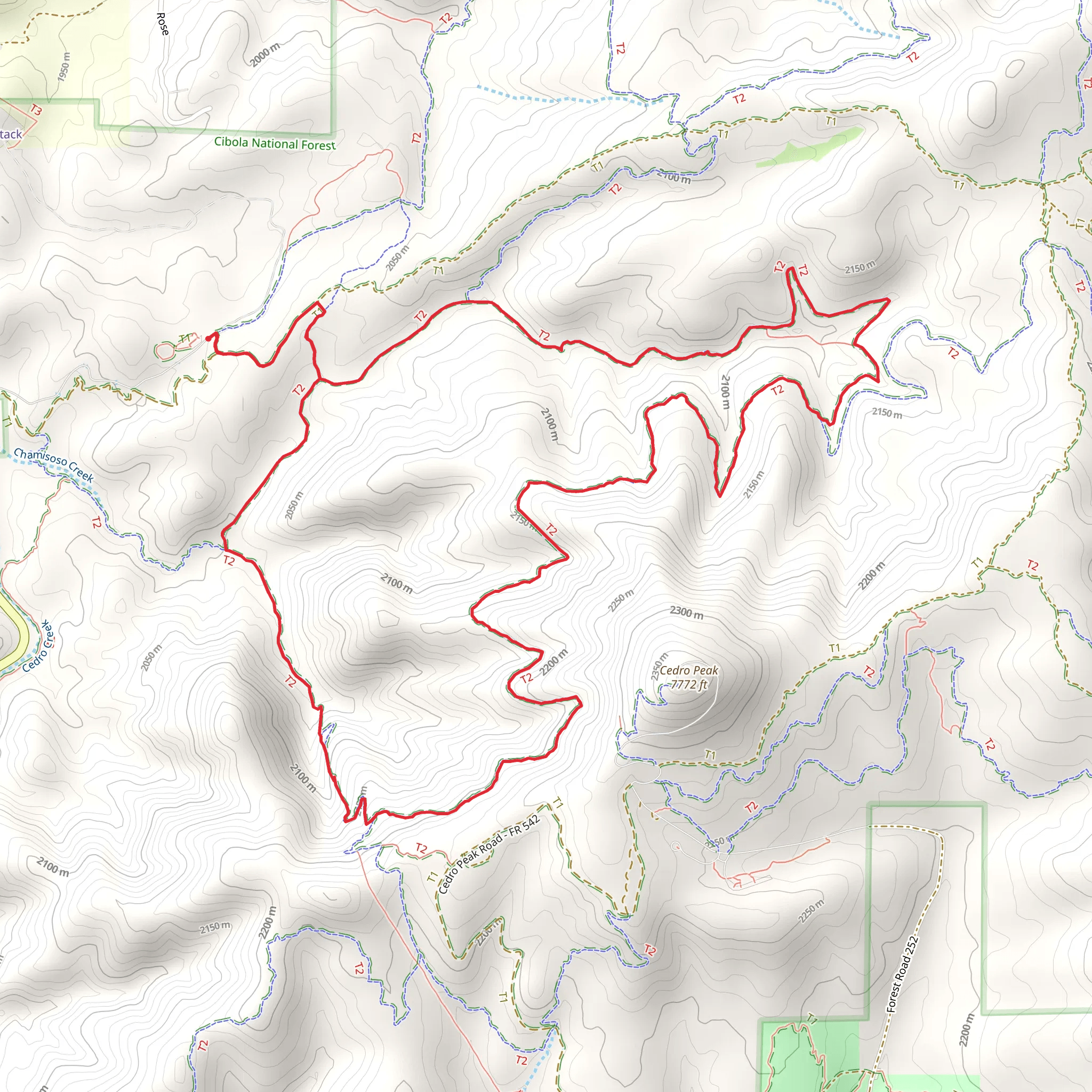 Chamisoso, Delberts and Powerline Loop mobile static map