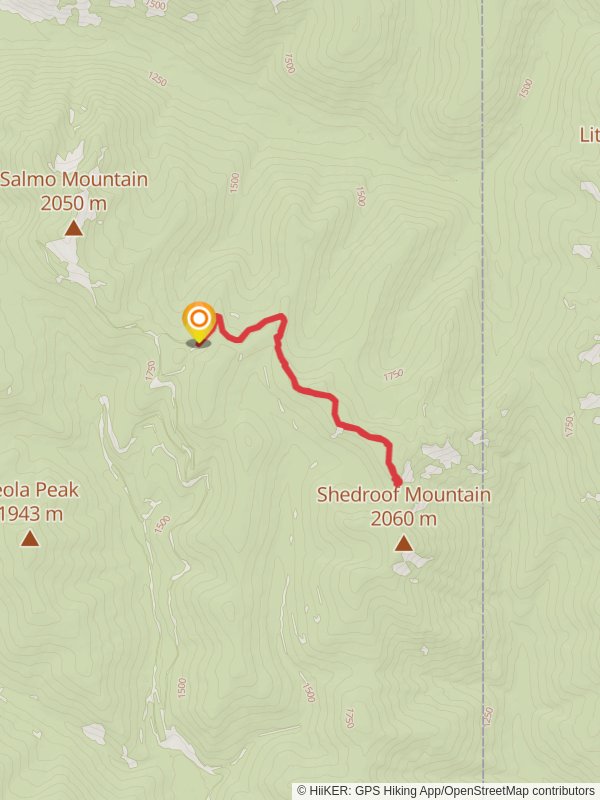 Salmo Divide Trail mobile static map