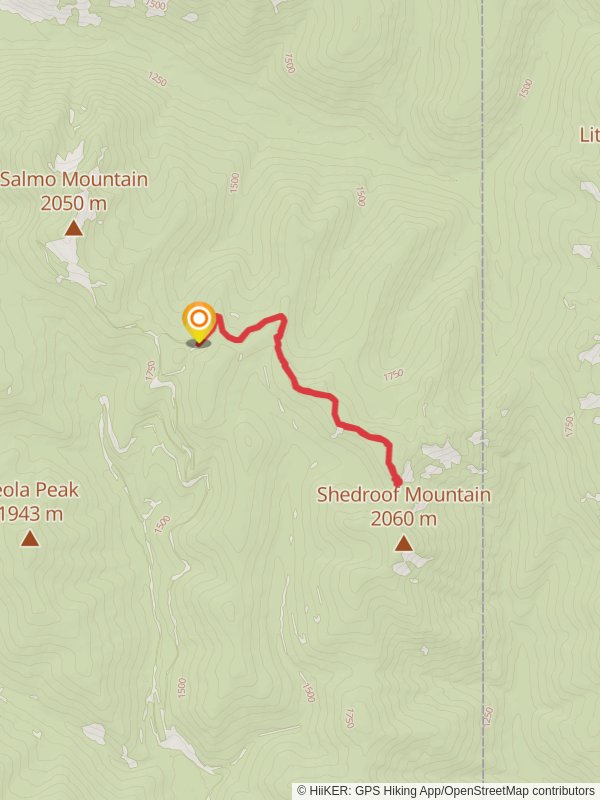 Salmo Divide Trail mobile static map