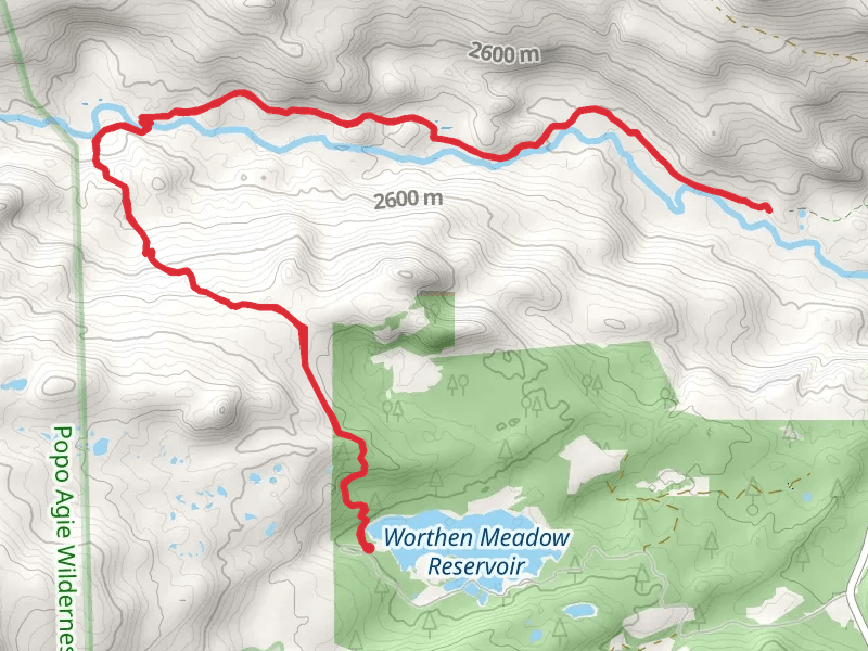 Middle Fork Trail from Worthen Meadow Reservoir