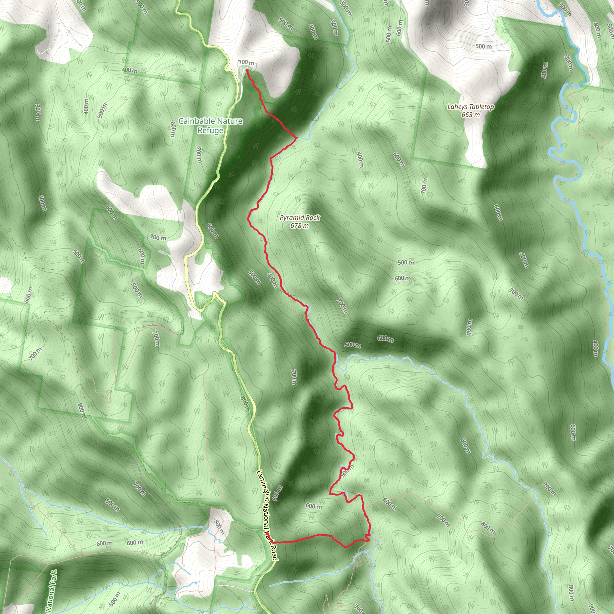 Platypus Pool, Rock Hop up to Stairway Falls, Blue Pool and out - Lamington NP mobile static map