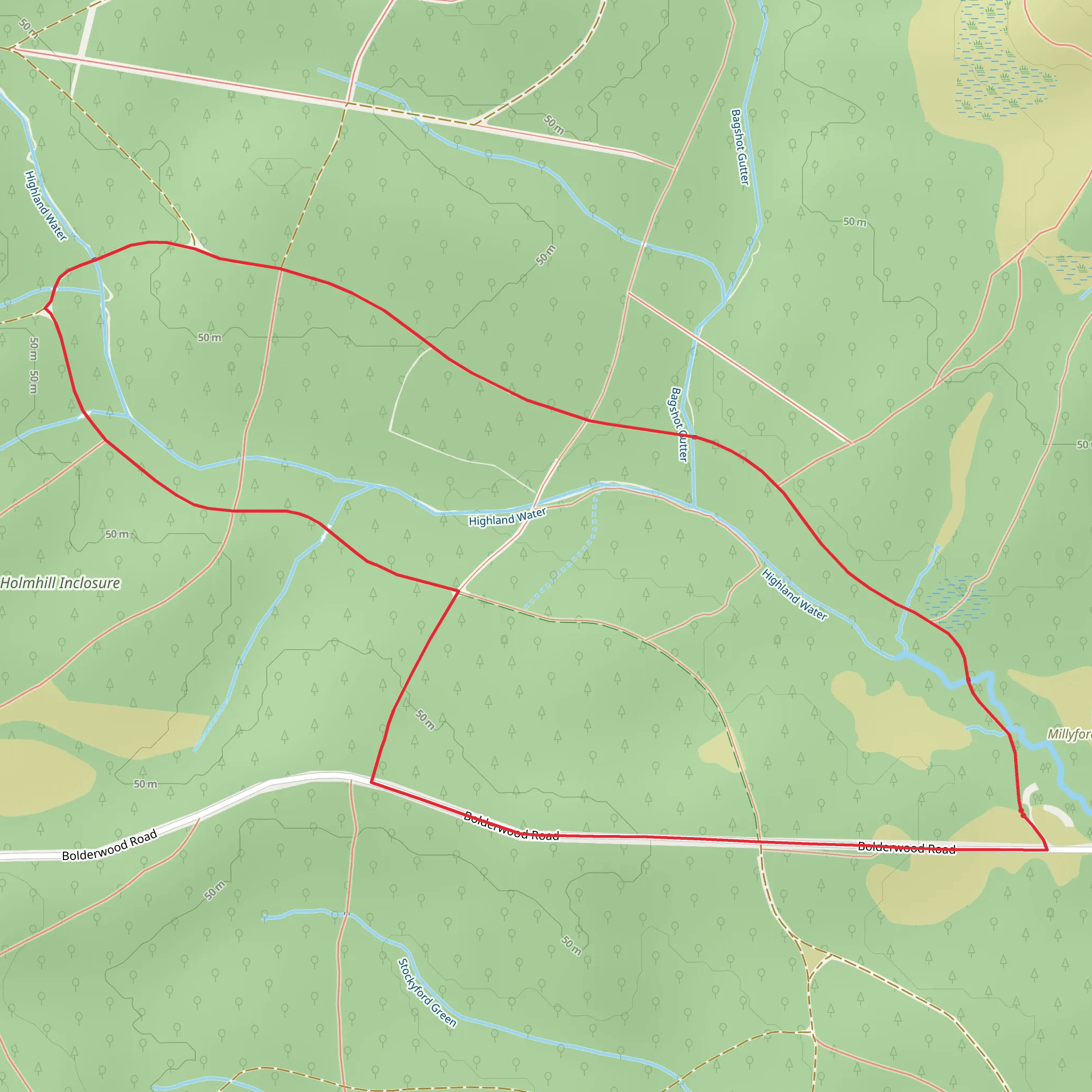 Holmhill Inclosure from Millyford Bridge mobile static map