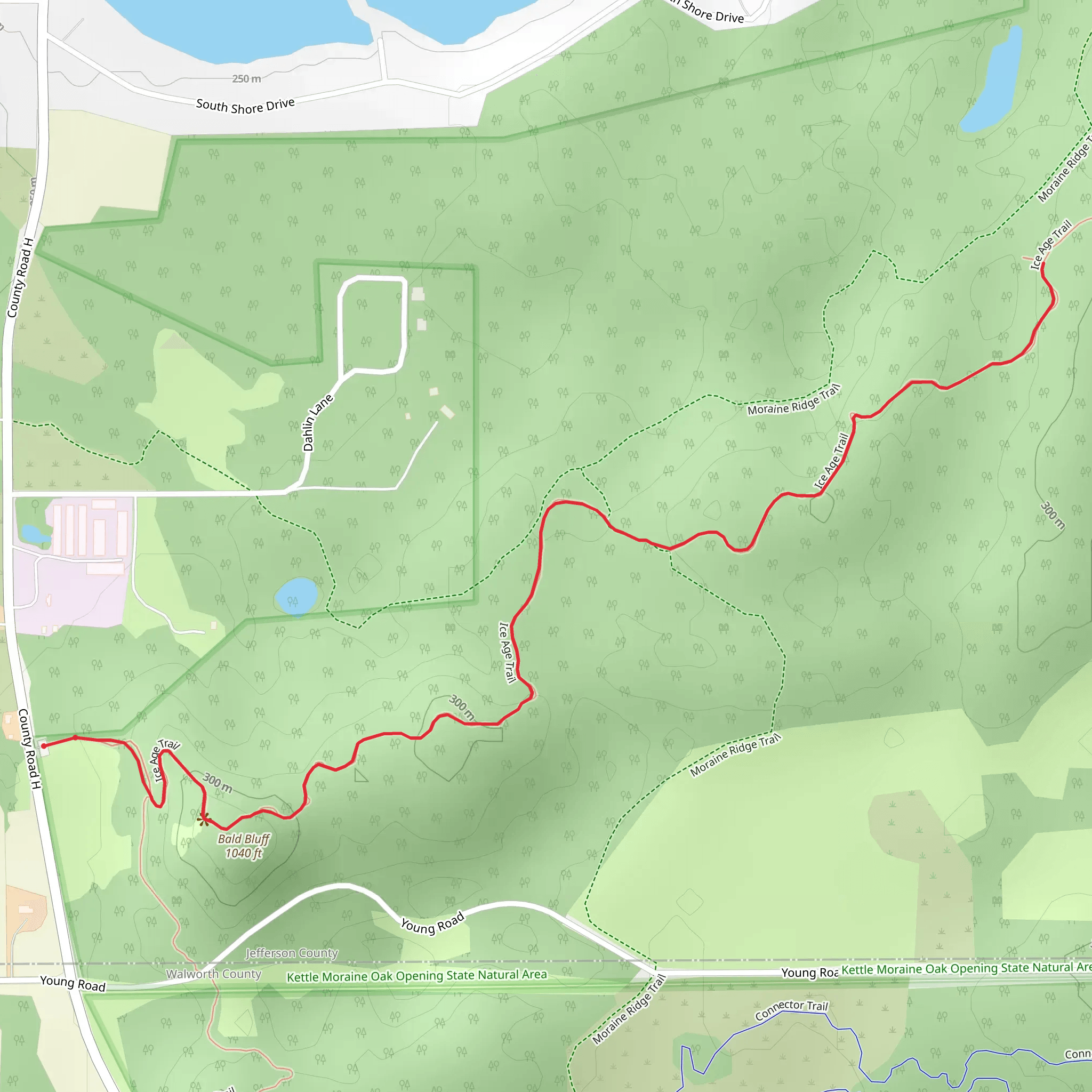Bald Bluff and Ice Age Trail mobile static map