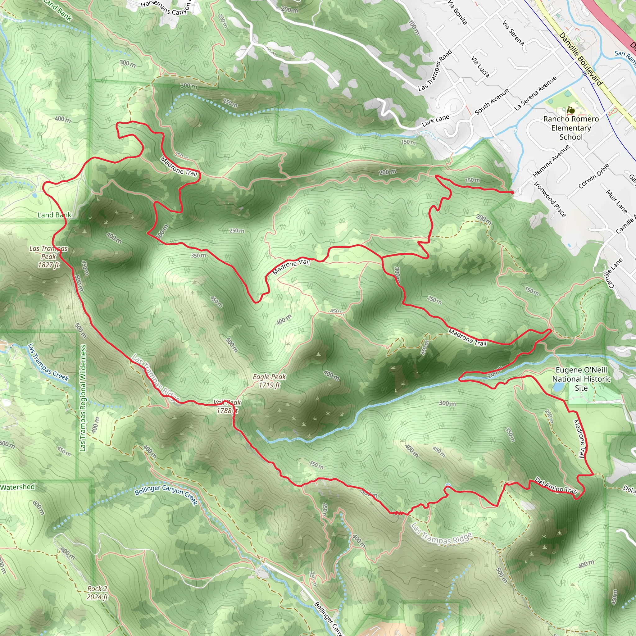 Ringtail Cat, Sulphur Springs and Del Amigo Loop Trail mobile static map