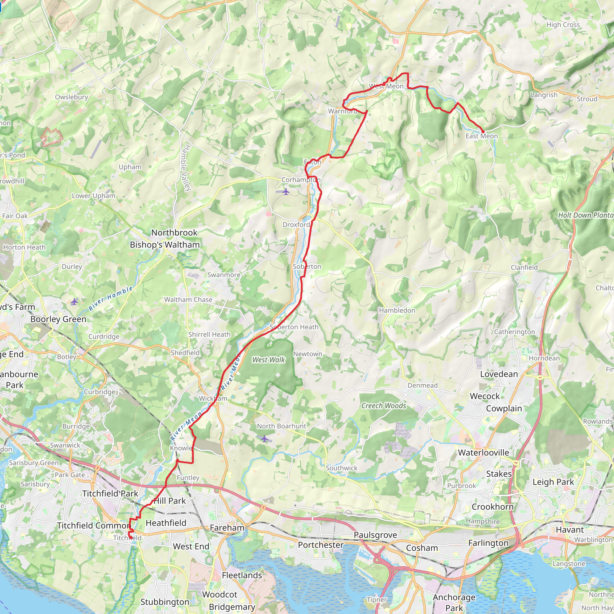 Meon Valley Churches Walk mobile static map