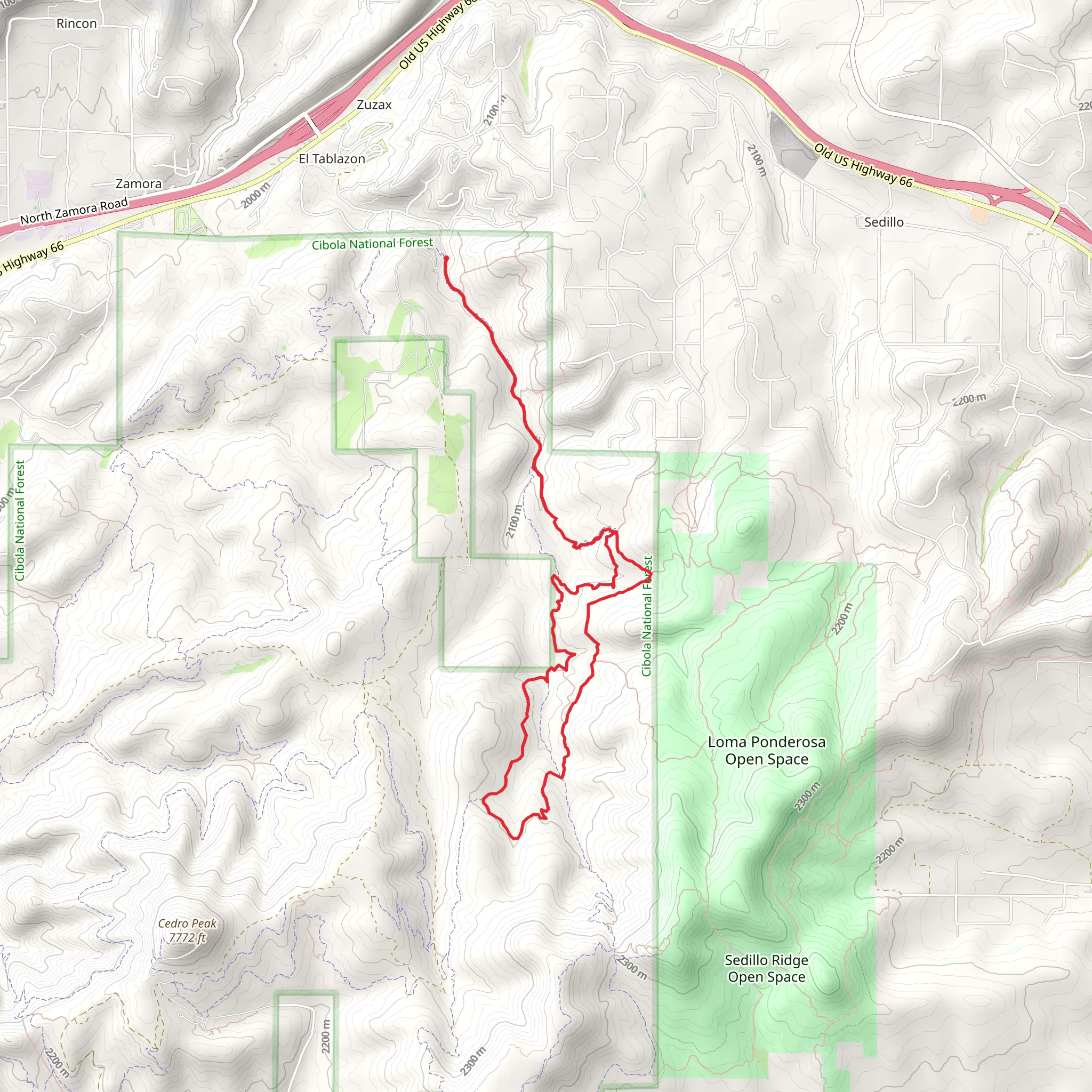 Lower Pine, Pinyon and Lone Pine Loop mobile static map