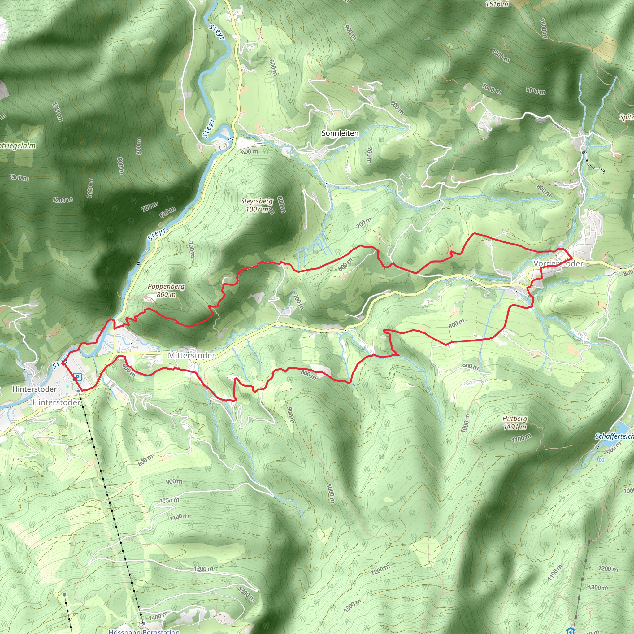 Stoder Valley Panorama Loop Trail mobile static map