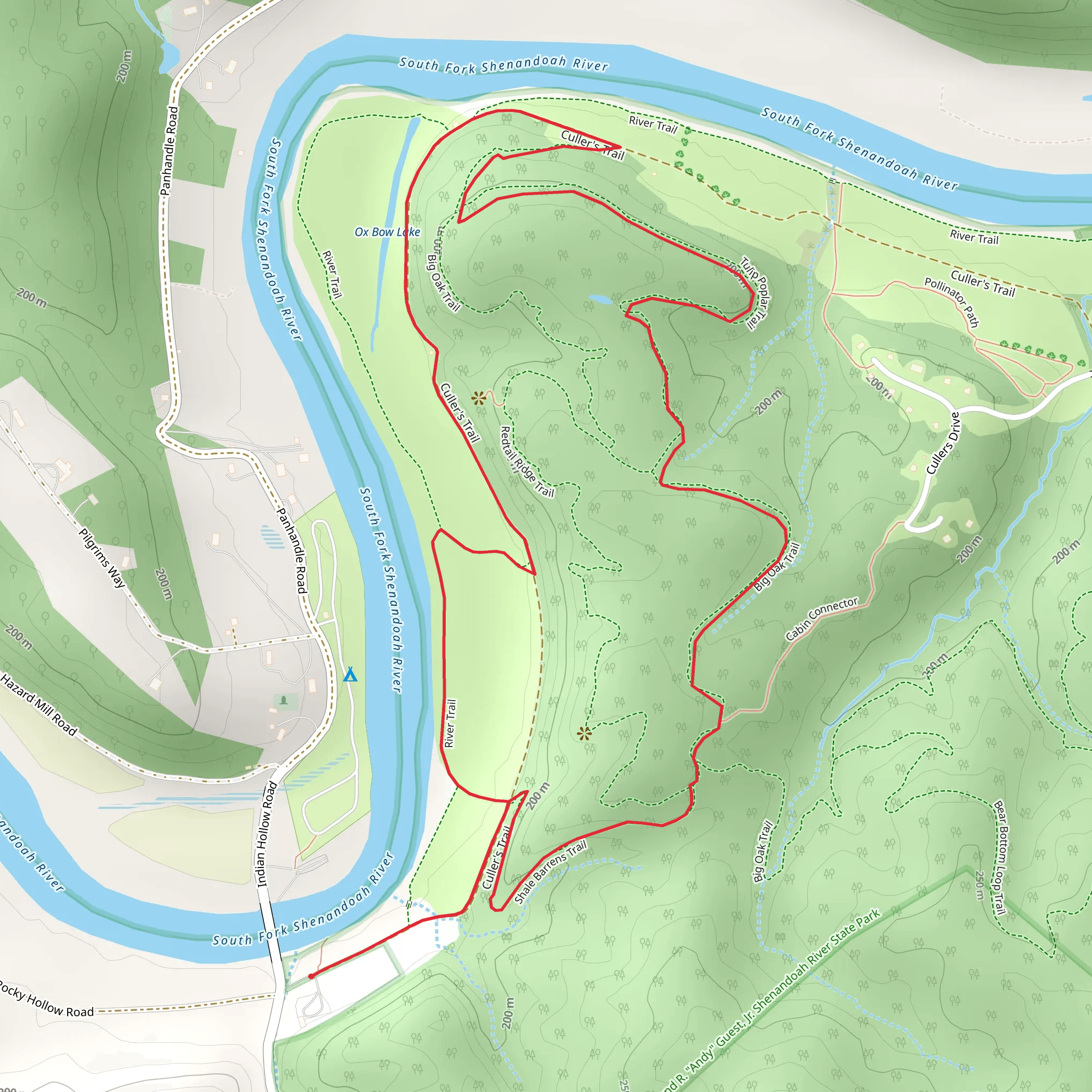 South Fork Shenandoah River Loop mobile static map