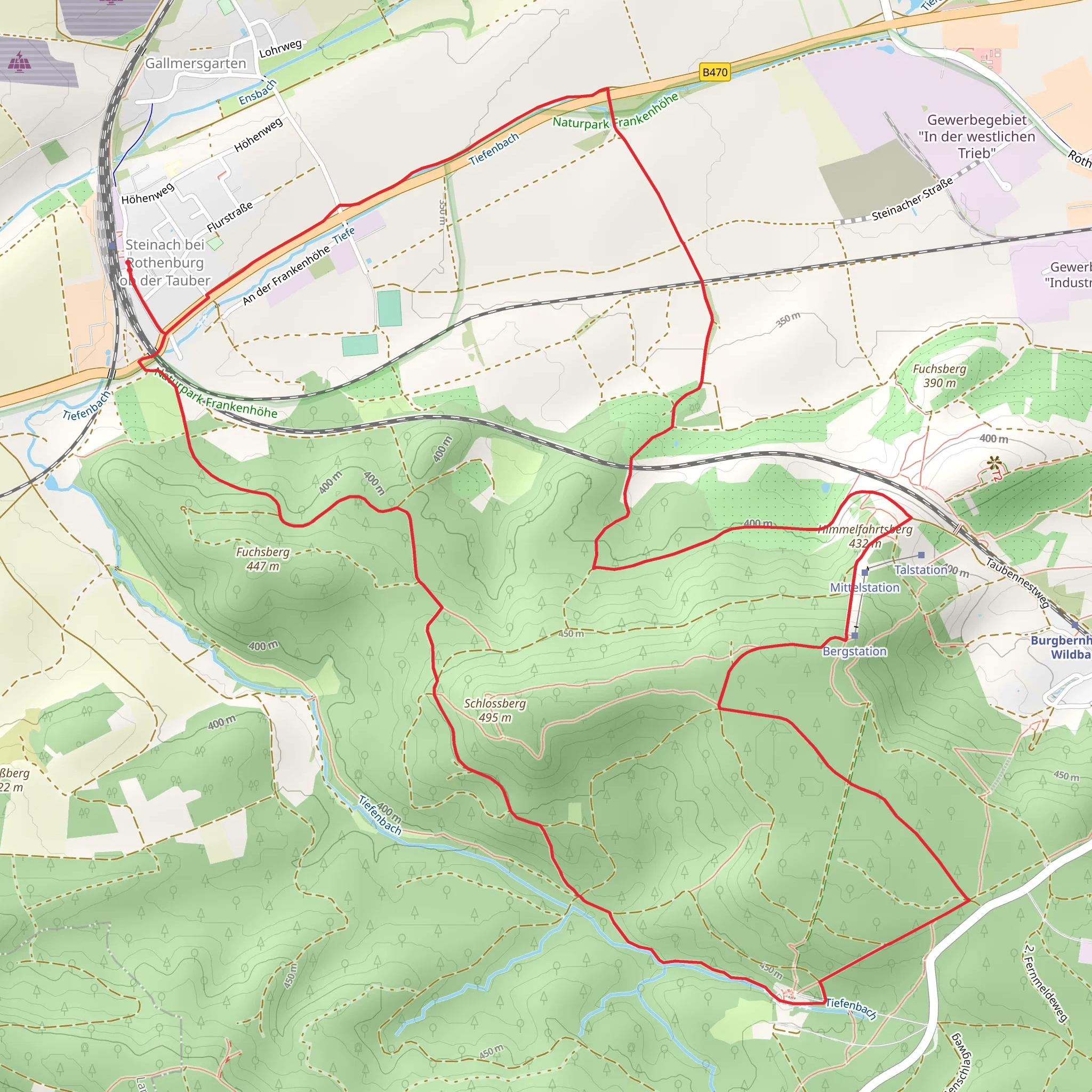 Himmelfahrtsberg via Bachstelze mobile static map