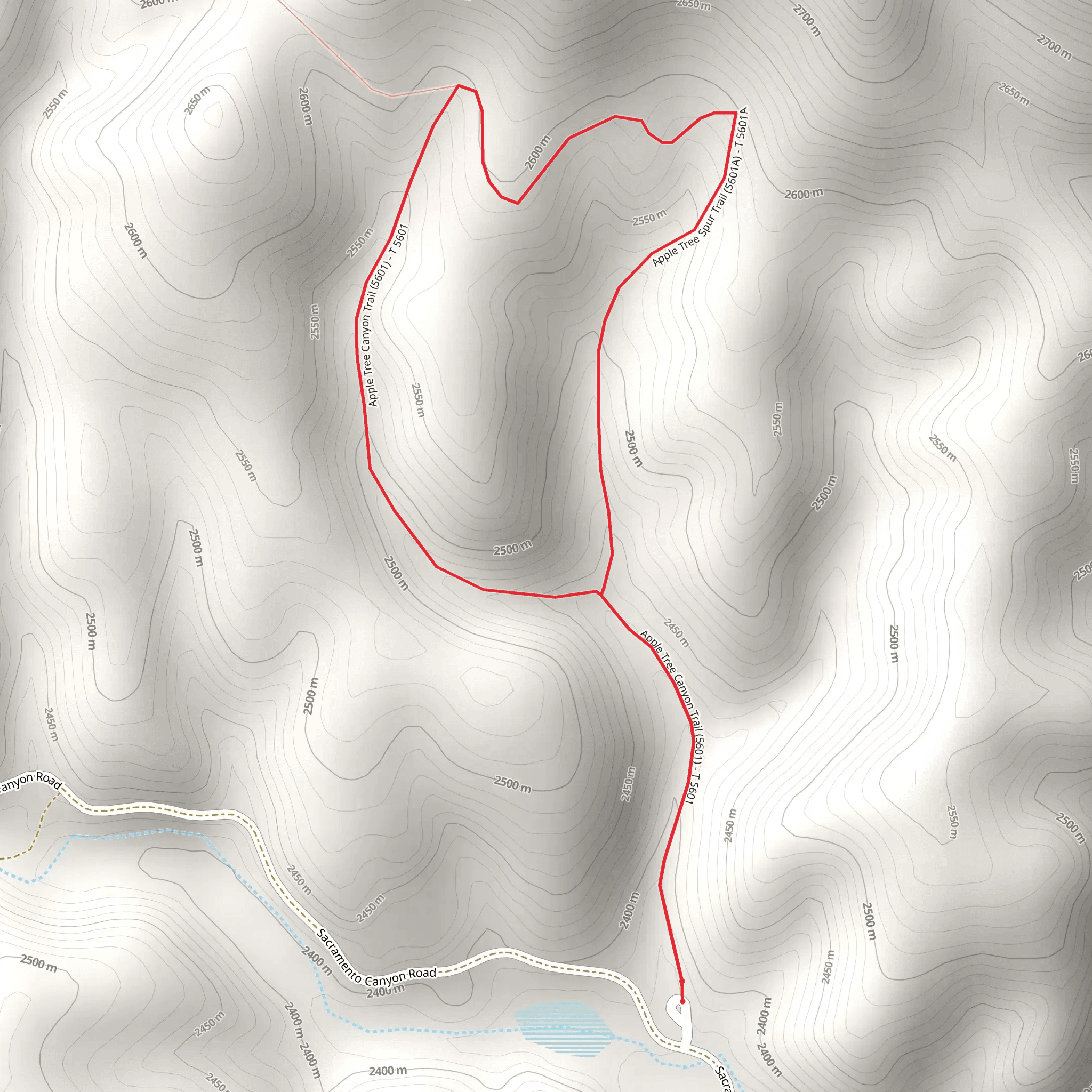 Apple Tree Canyon and Spur Loop Trail mobile static map