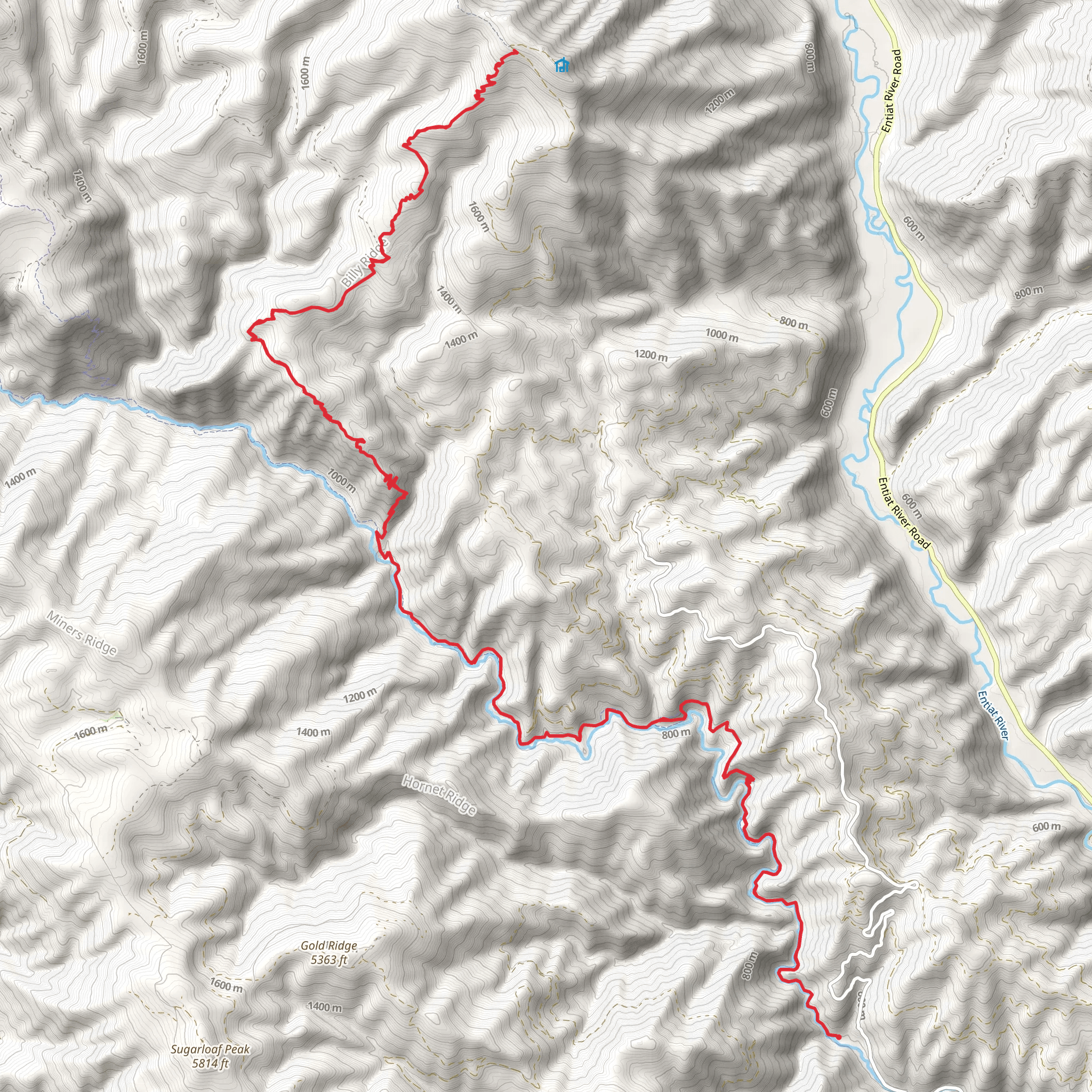 Billy Ridge via Mad River Trail mobile static map