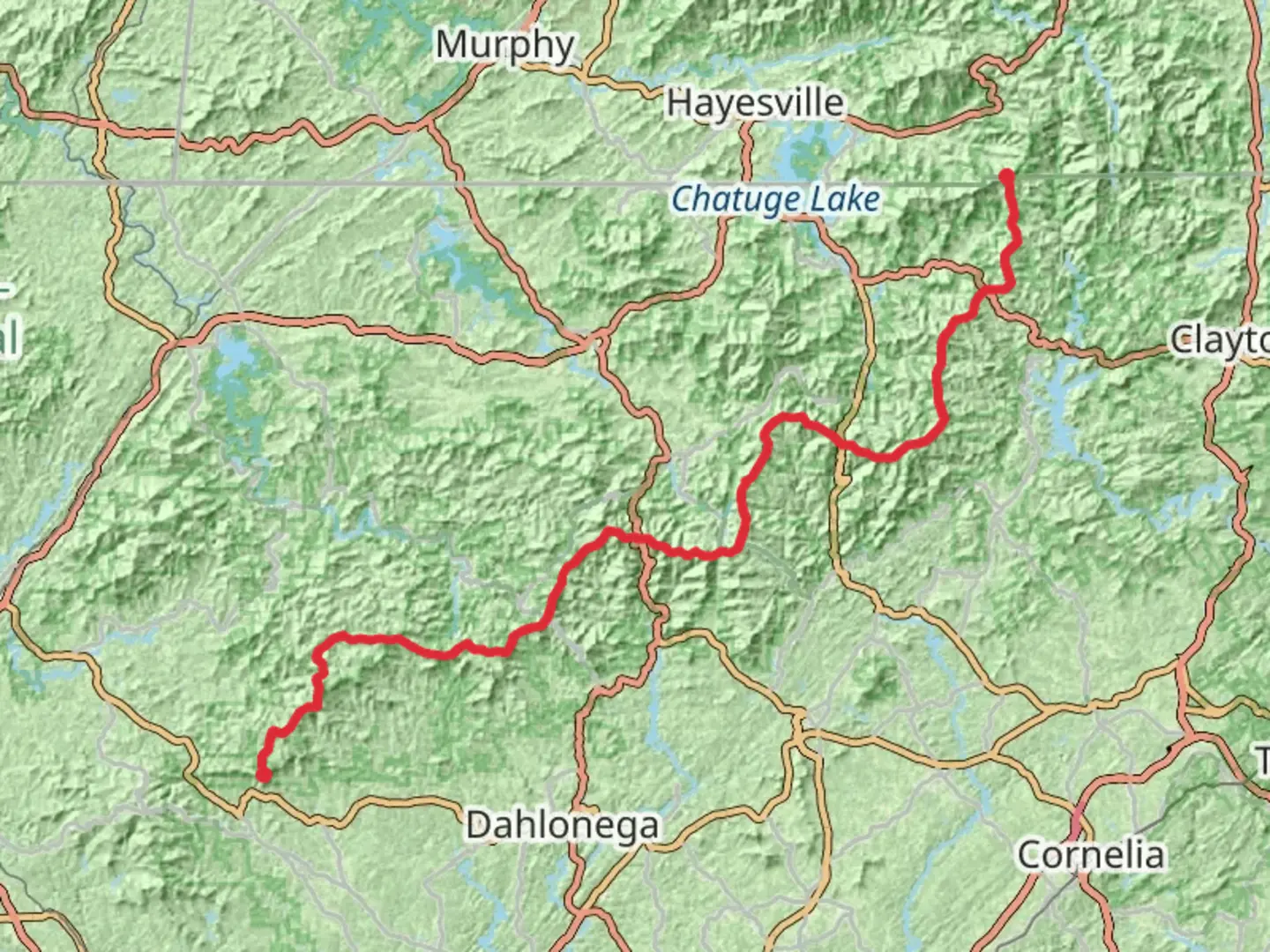 An image depicting the trail Appalachian Trail - Georgia and its surrounding area.
