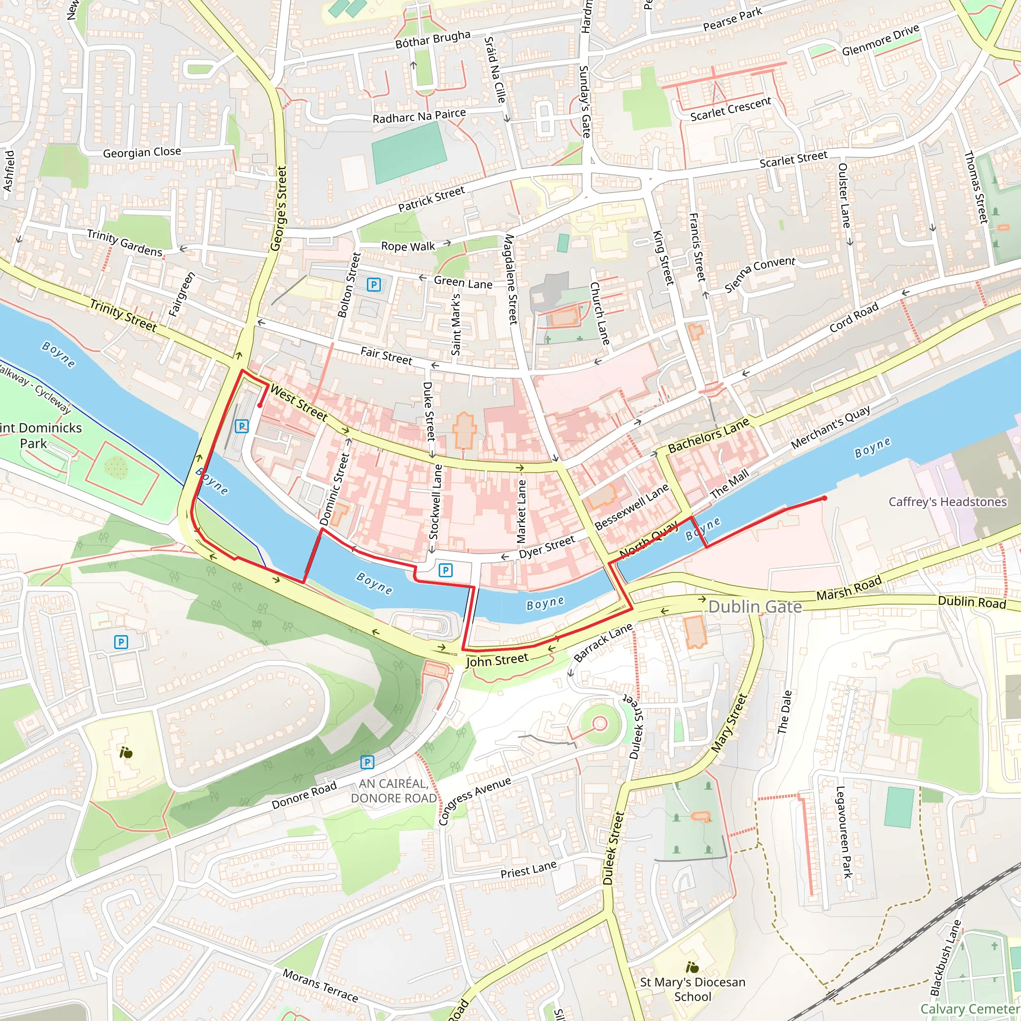 Drogheda Bridges Walk mobile static map