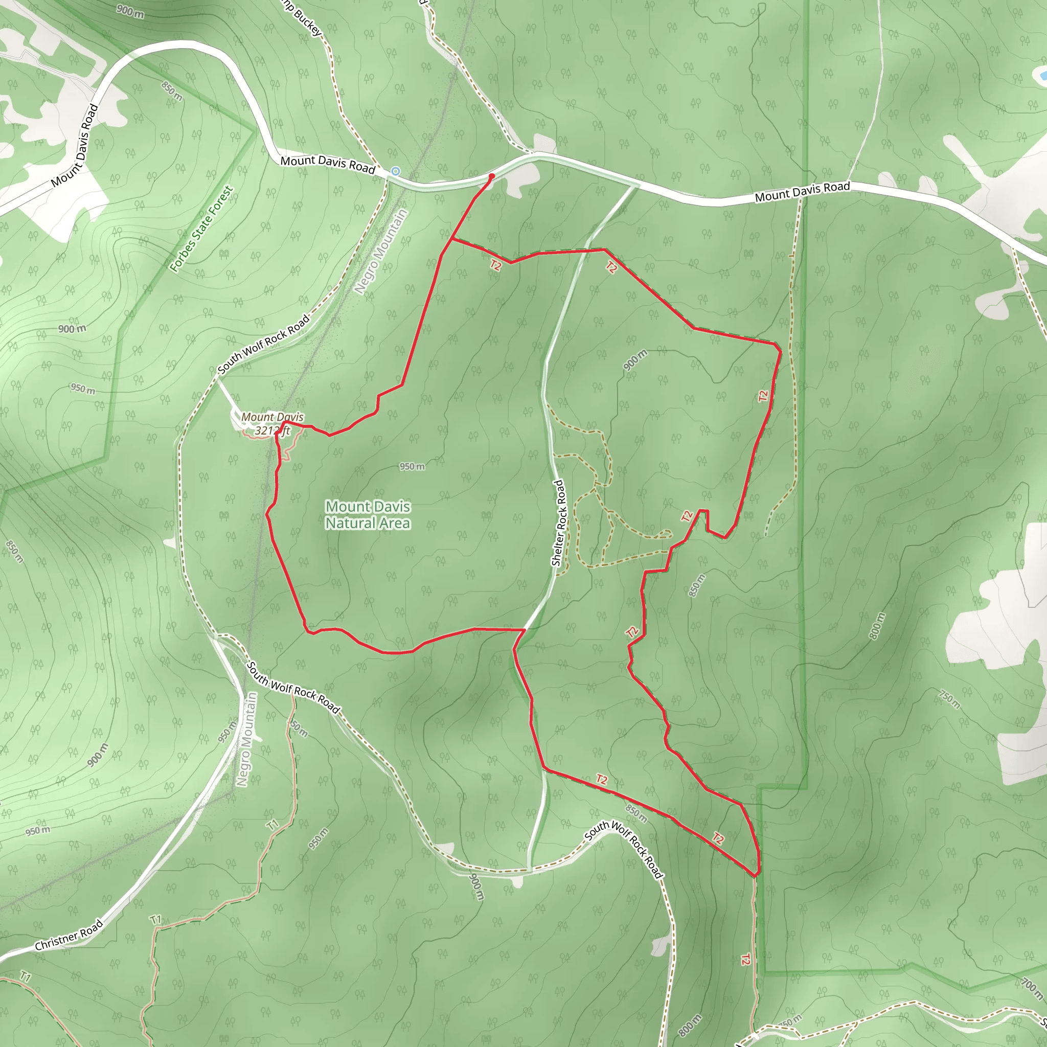 Mount Davis Loop Trail mobile static map