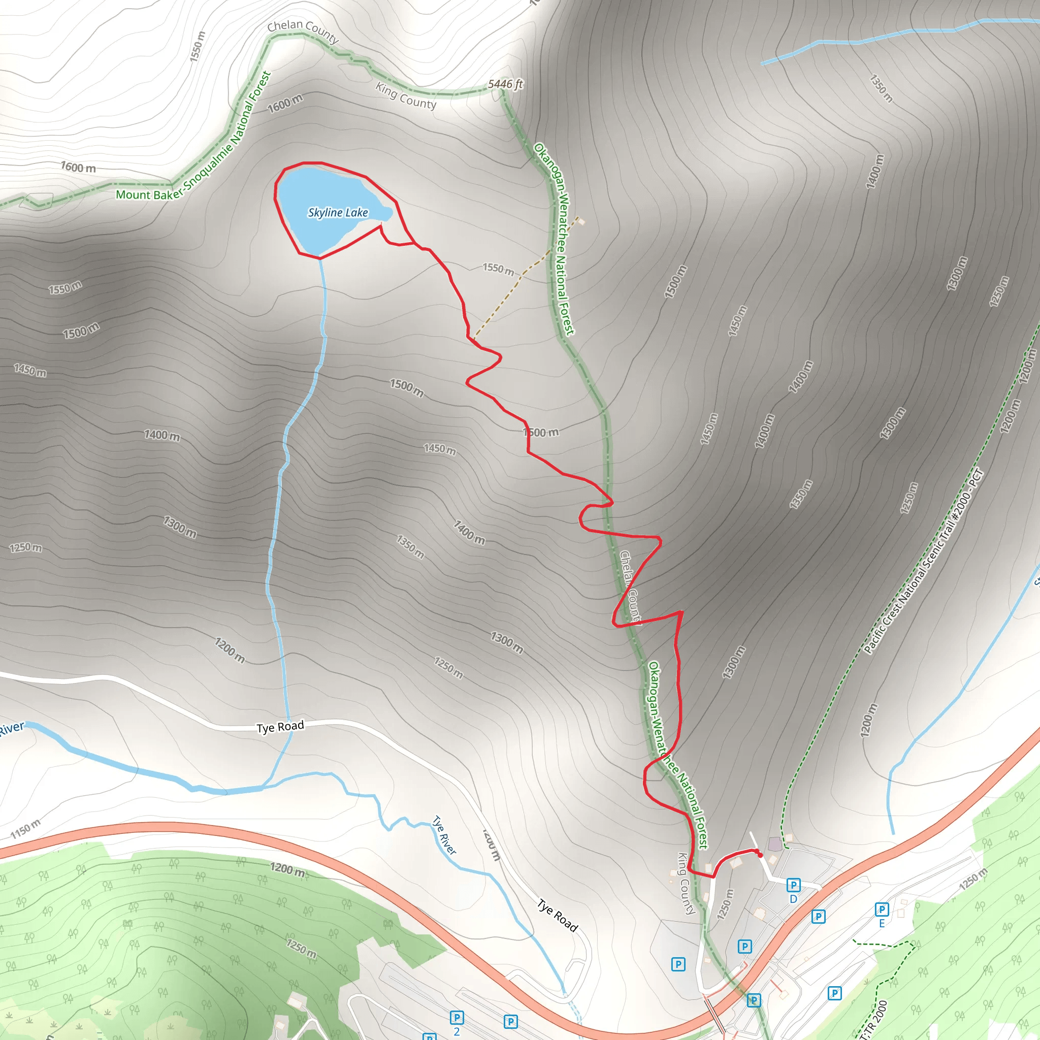 Skyline Lake Loop mobile static map