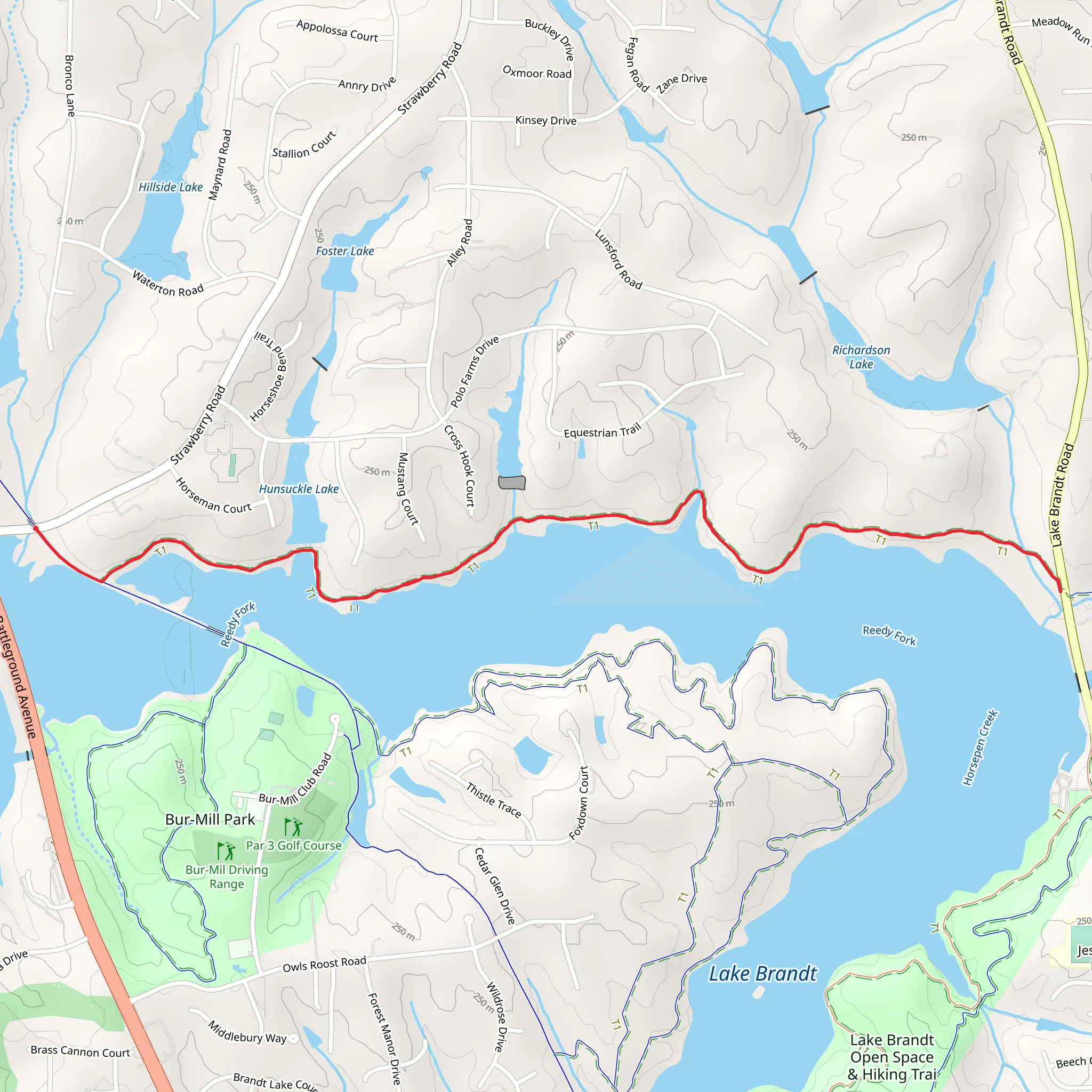 Piedmont Trail mobile static map