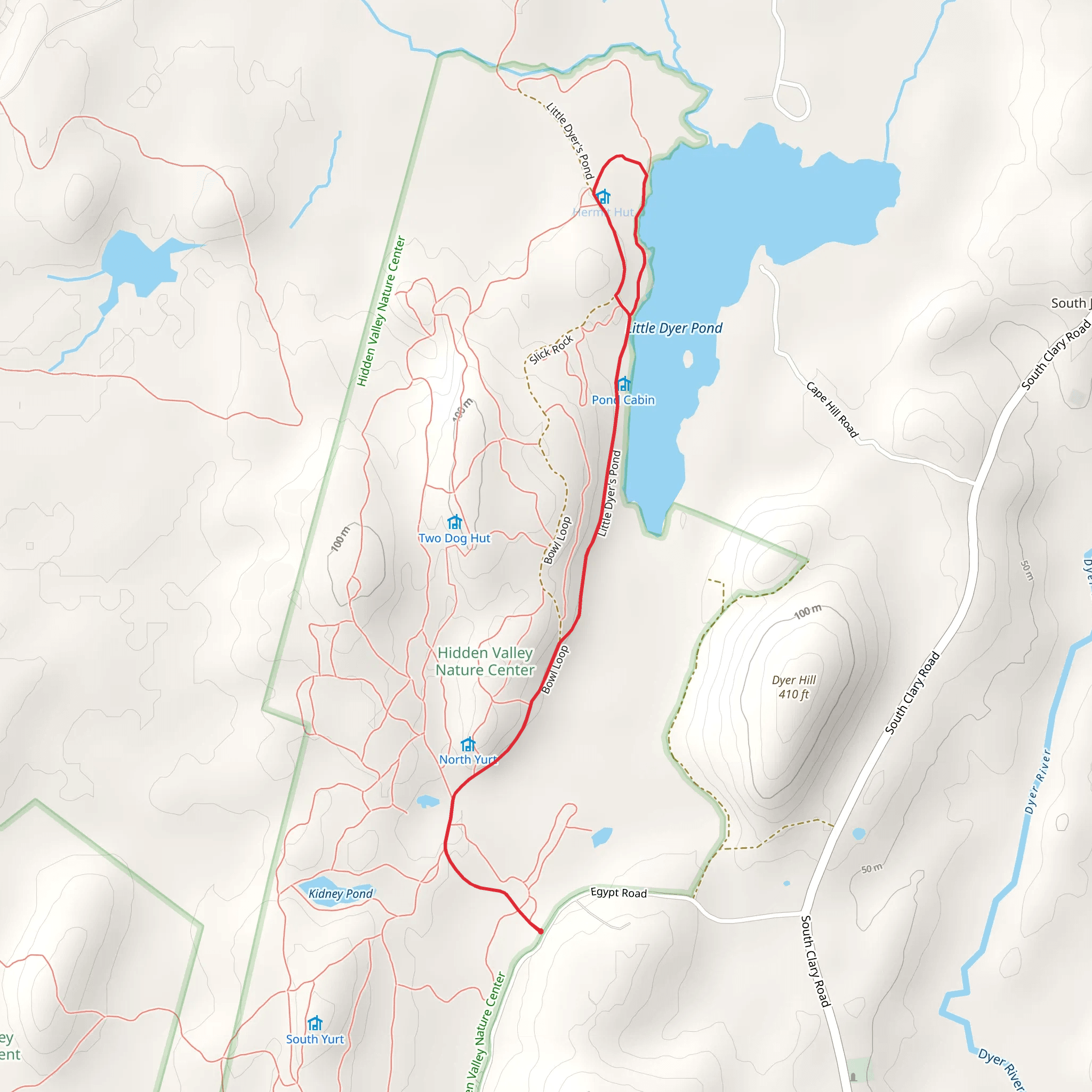 Little Dyer Pond from Egypt Road mobile static map