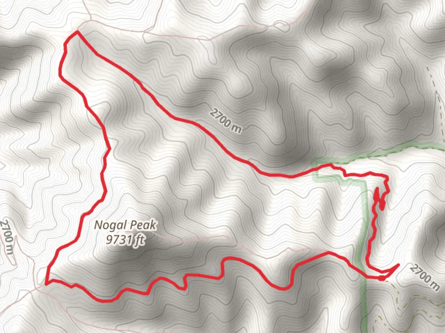 An image depicting the trail Crest Trail, Tortolita Canyon Trail and Nogal Canyon Loop Trail and its surrounding area.