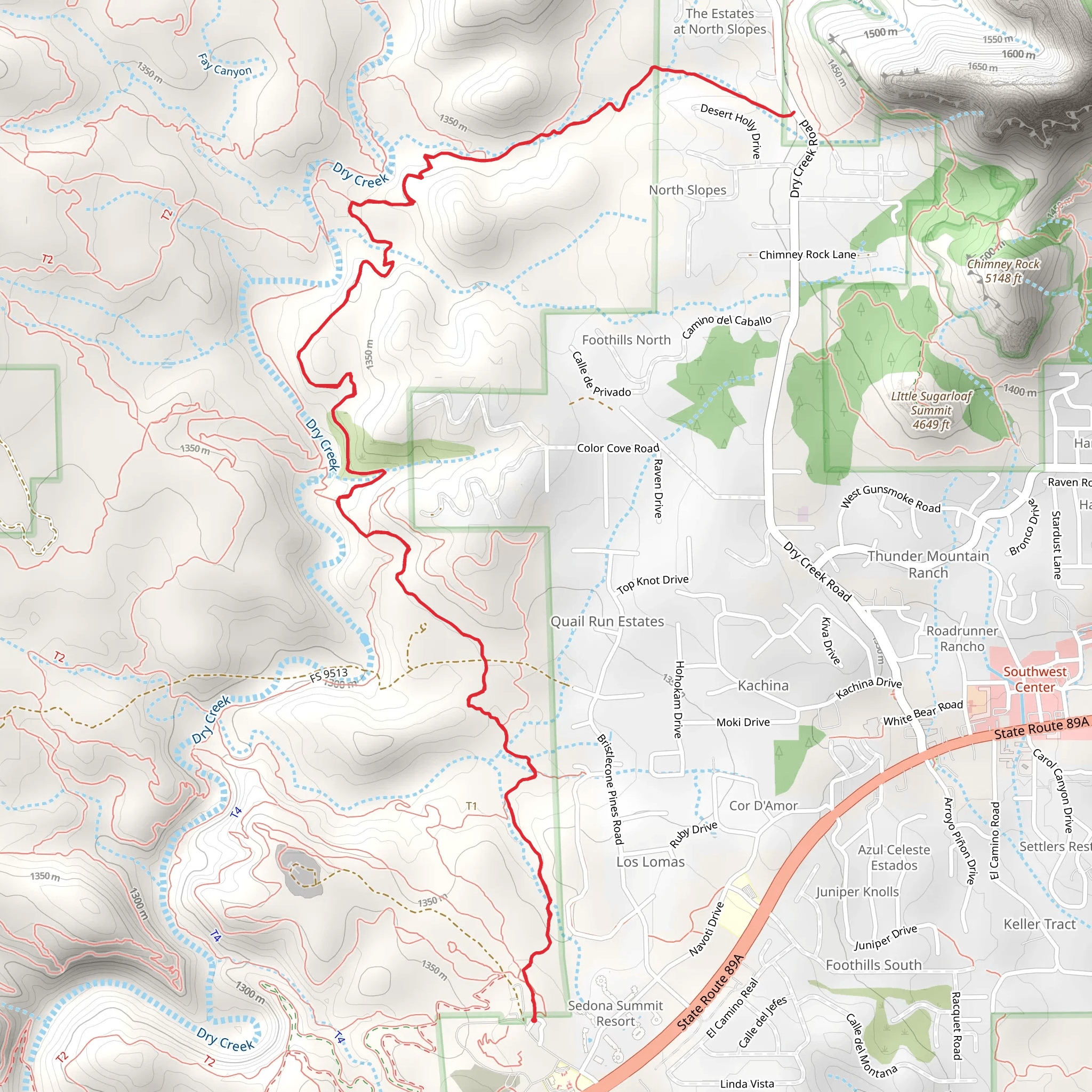 Girdner Trail and Two Fence Trail mobile static map