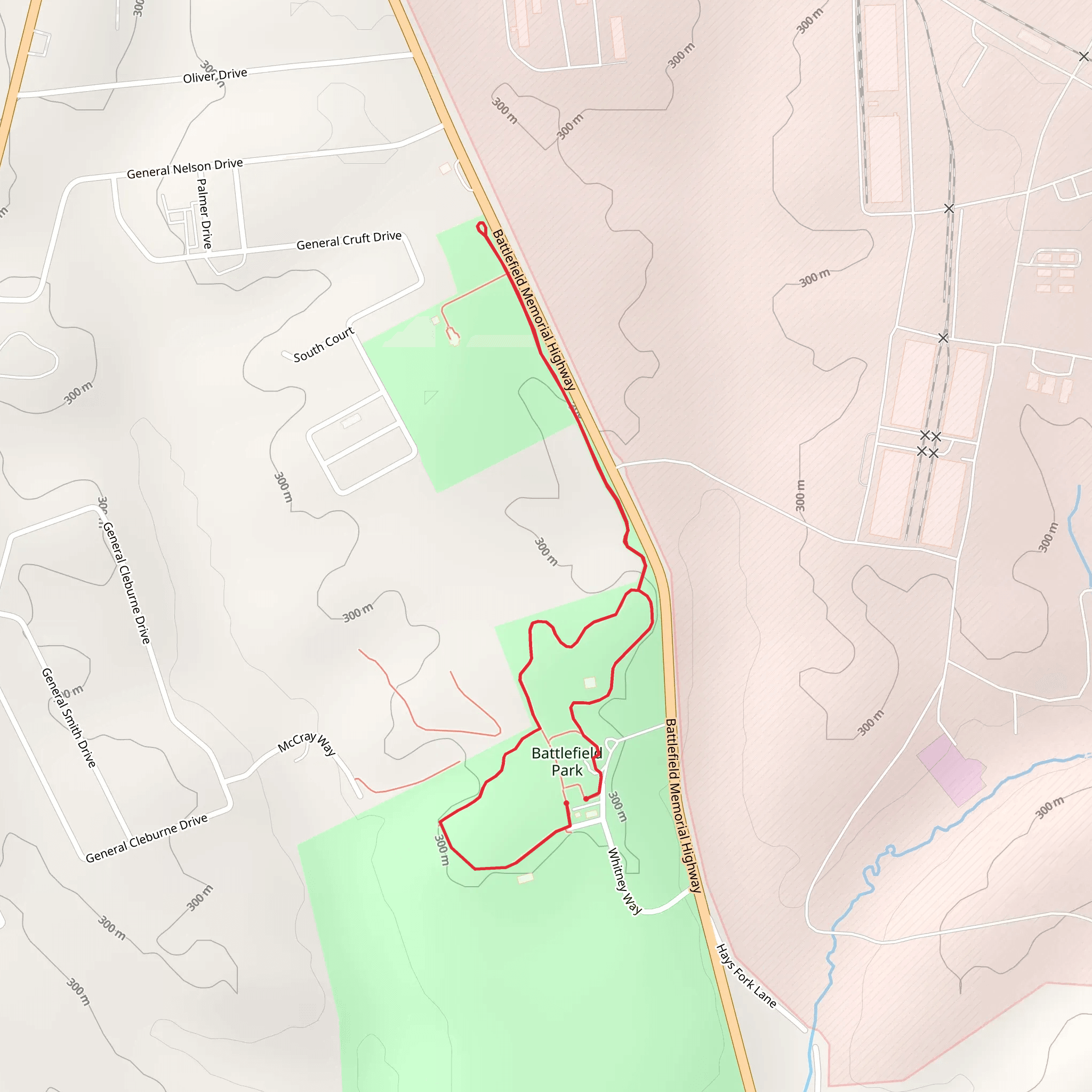 Battlefield Park Loop mobile static map