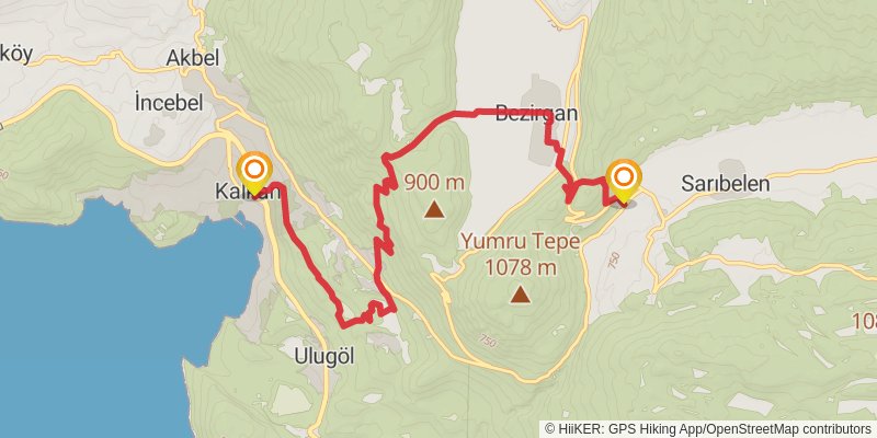 Lycian Way stage 8 Map