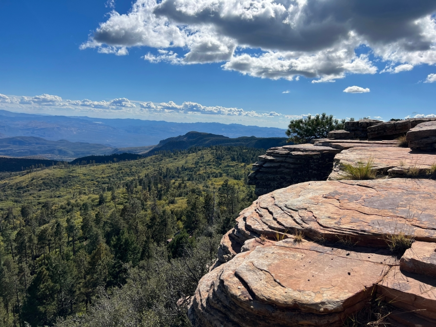 An image depicting the trail Abby's Way Trail to Aztec Peak Lookout Tower and its surrounding area.
