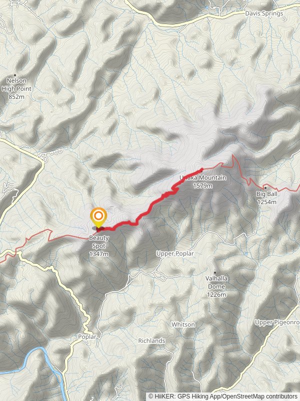 Unaka Mountain, Beauty Spot Gap, Beauty Spot and Appalachian Trail