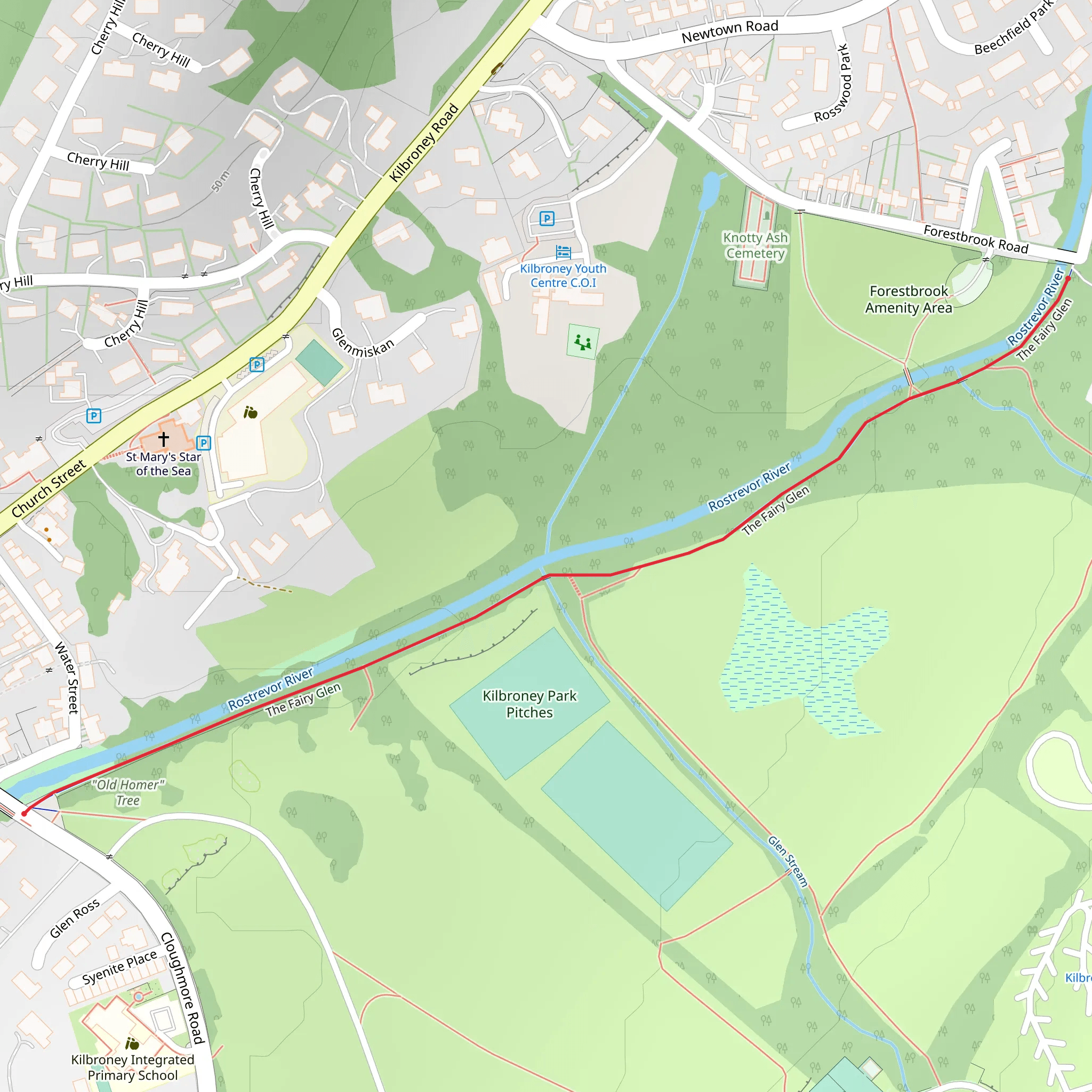 Fairy Glen - Linear Walk mobile static map